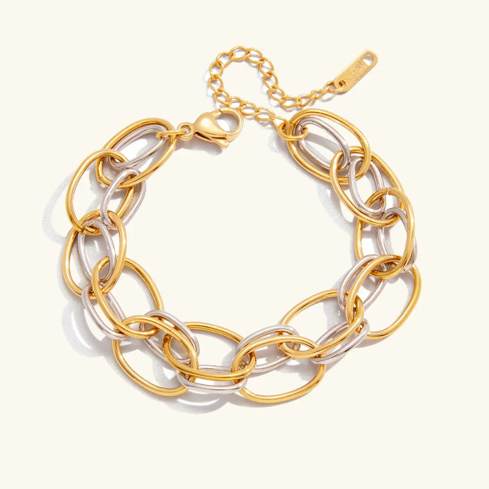 Gia Two Tone Multi Link Bracelet