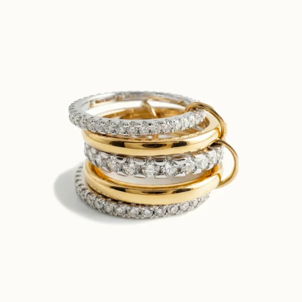 Belfast Two Tone Stacked Diamond Ring