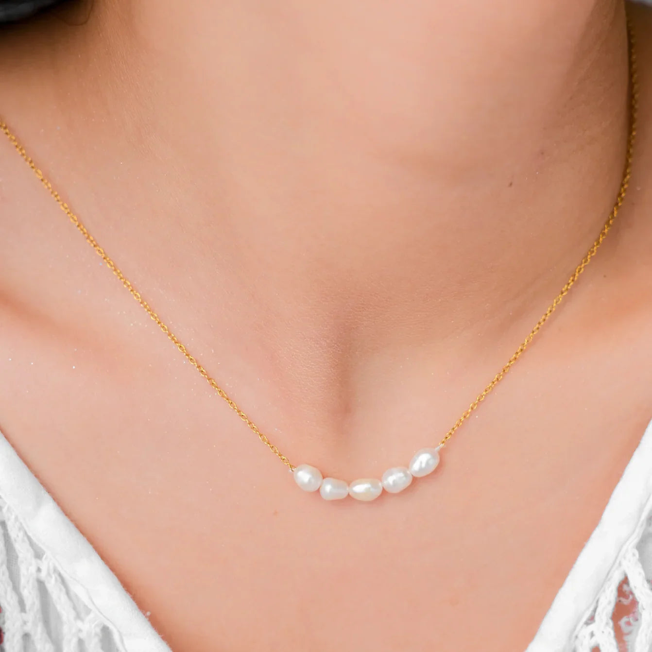 Victoria Gold Pearl Necklace
