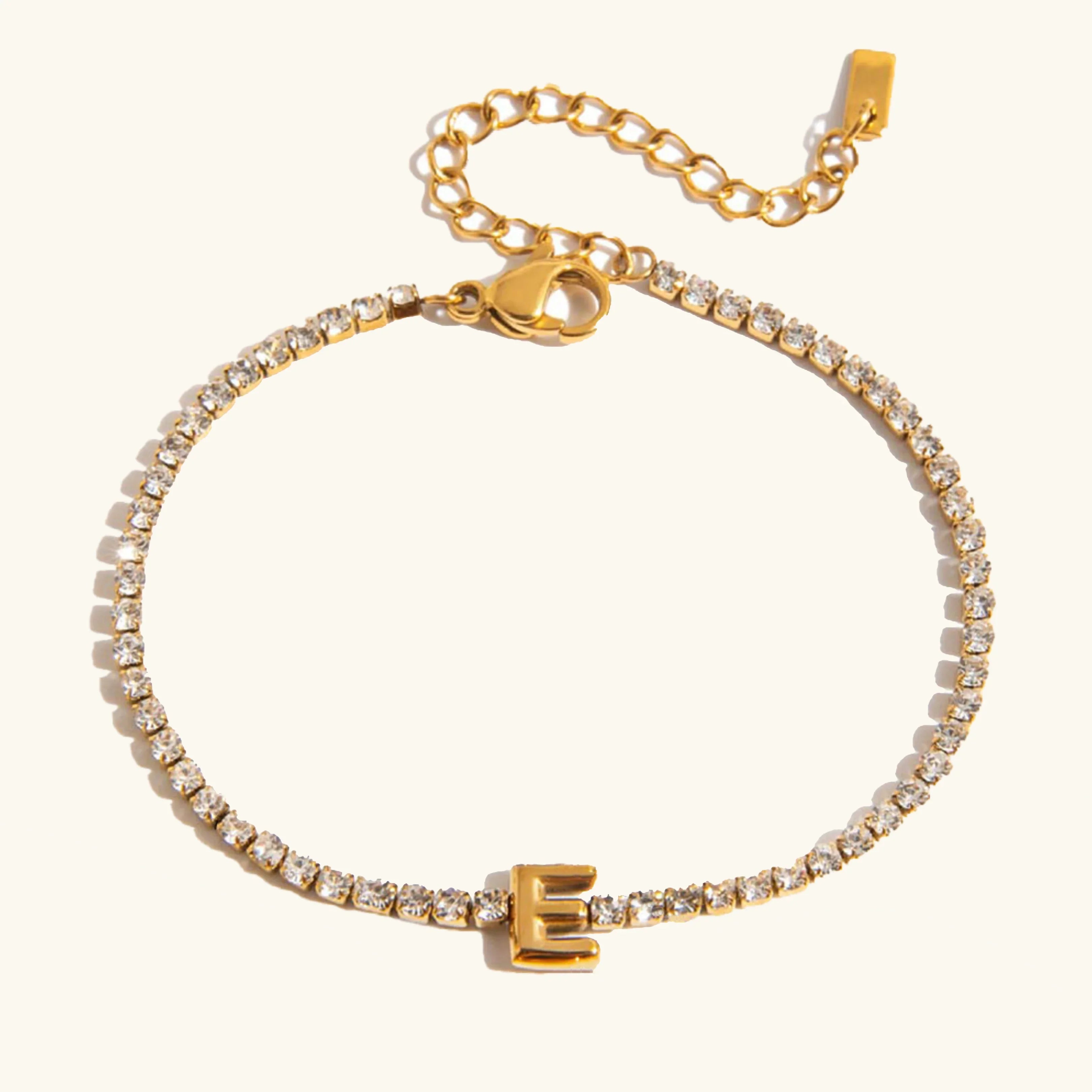 Vivian Bubble Letter Tennis Bracelet