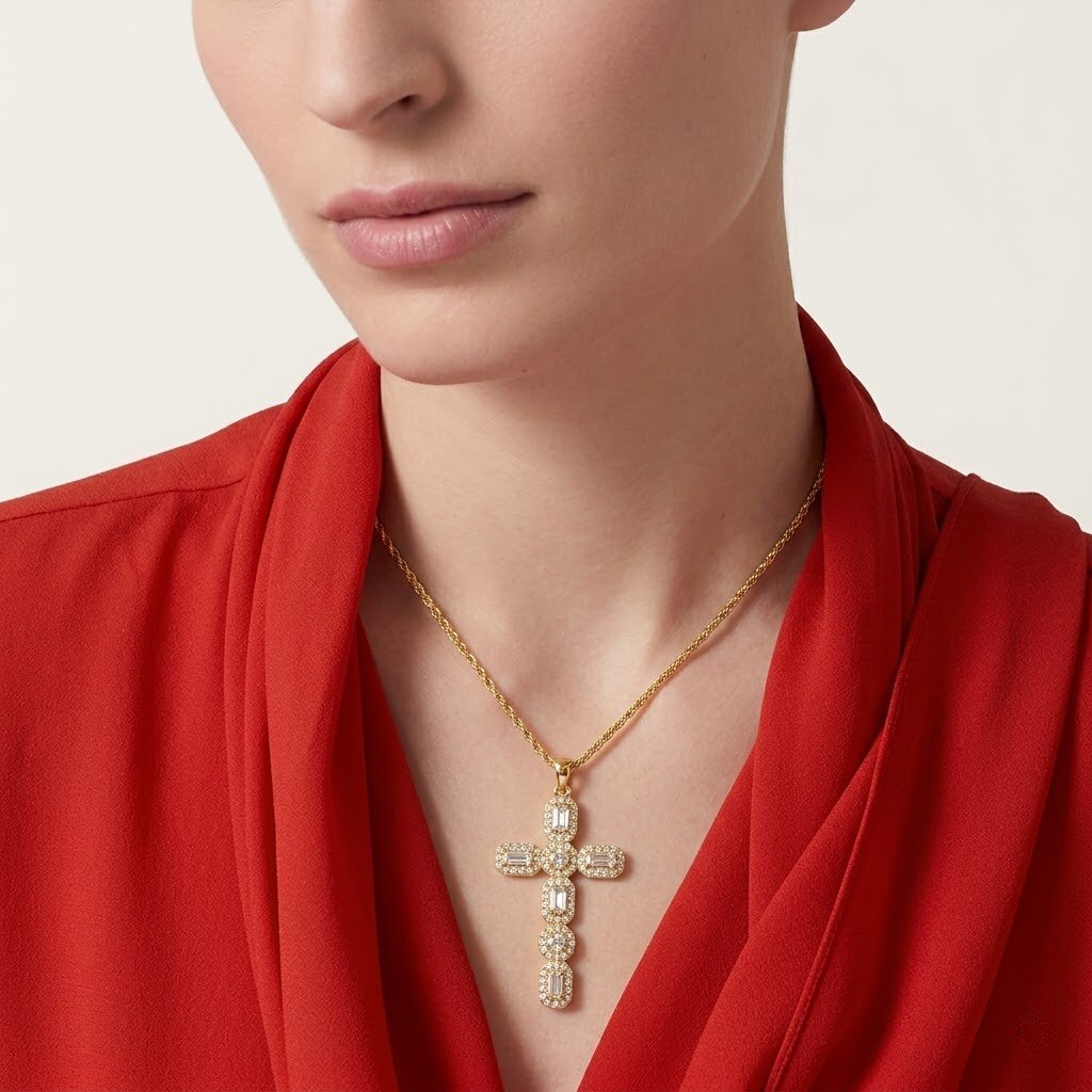 Nammu Diamond Cross Necklace