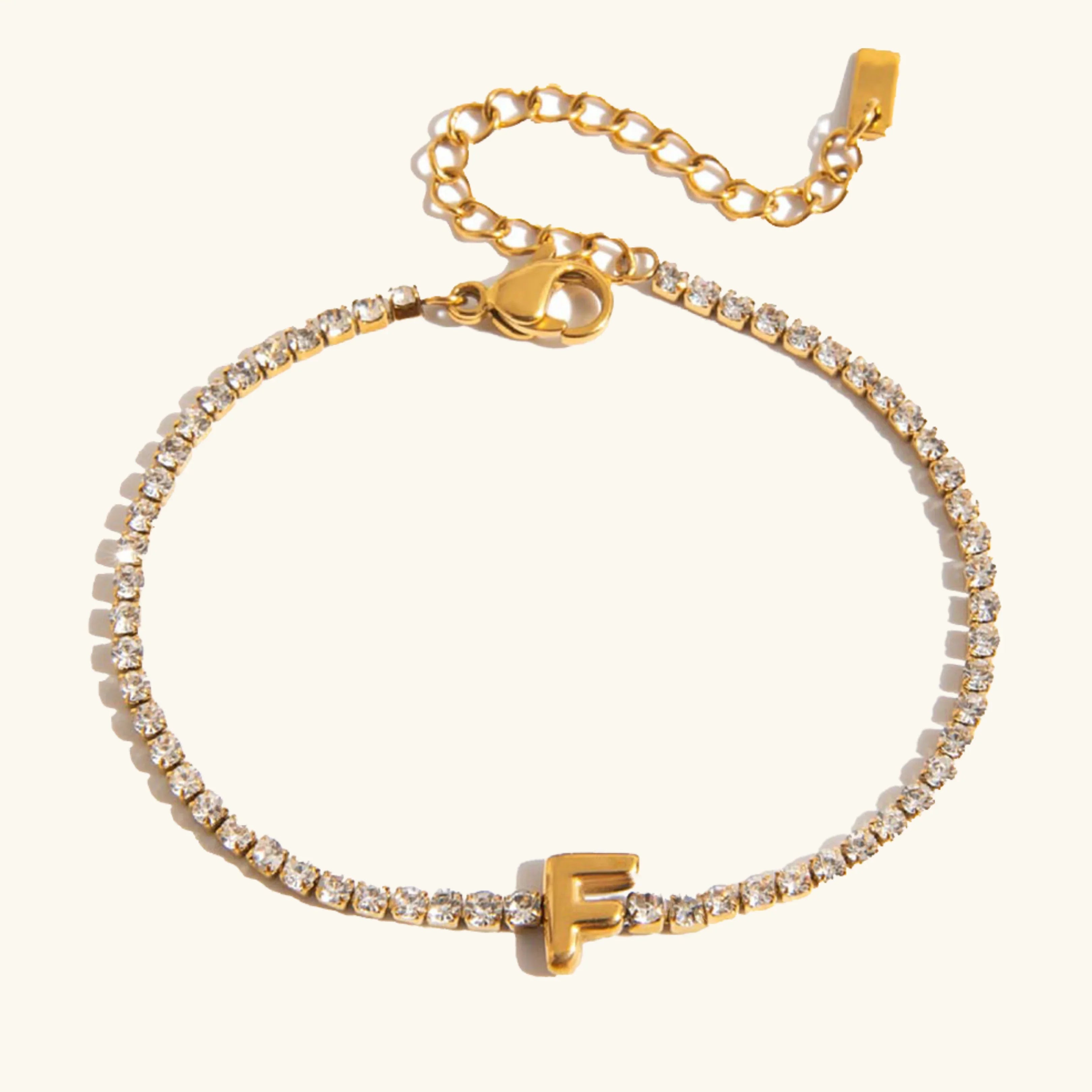 Vivian Bubble Letter Tennis Bracelet