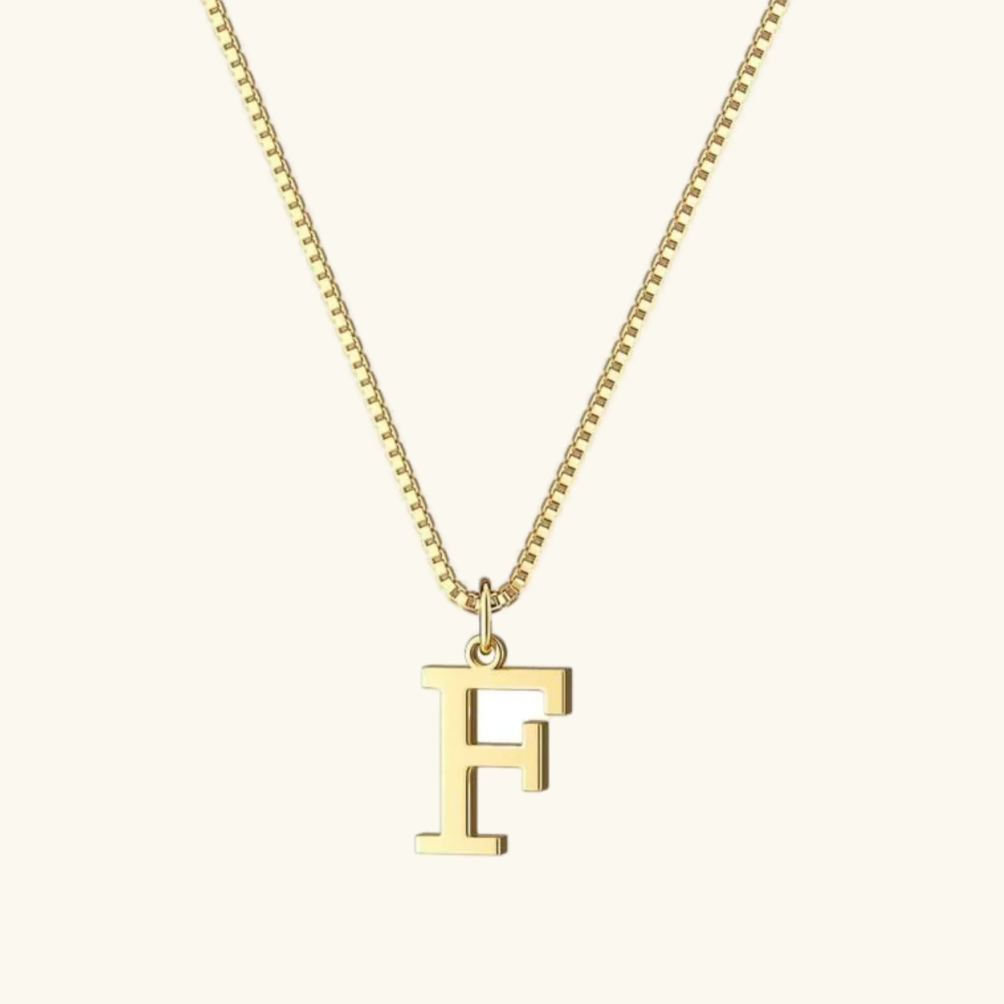 Ix Chel Letter Initial Gold Necklace