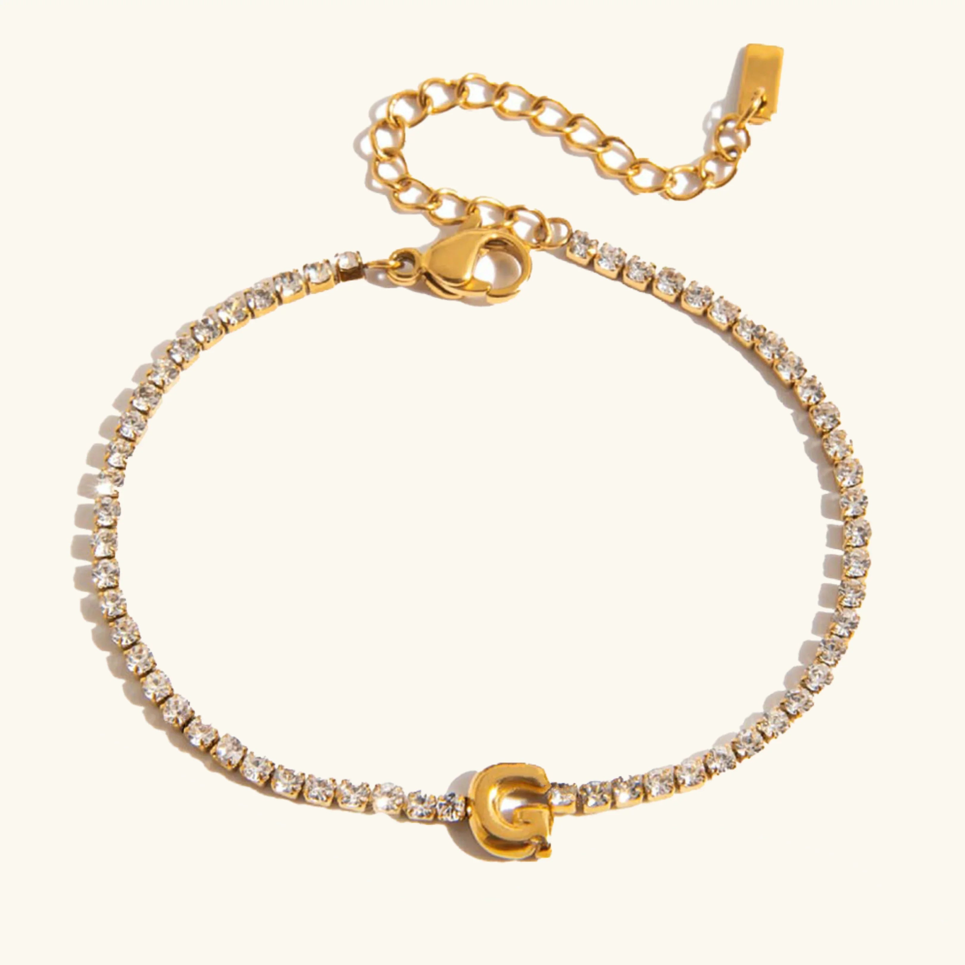 Vivian Bubble Letter Tennis Bracelet