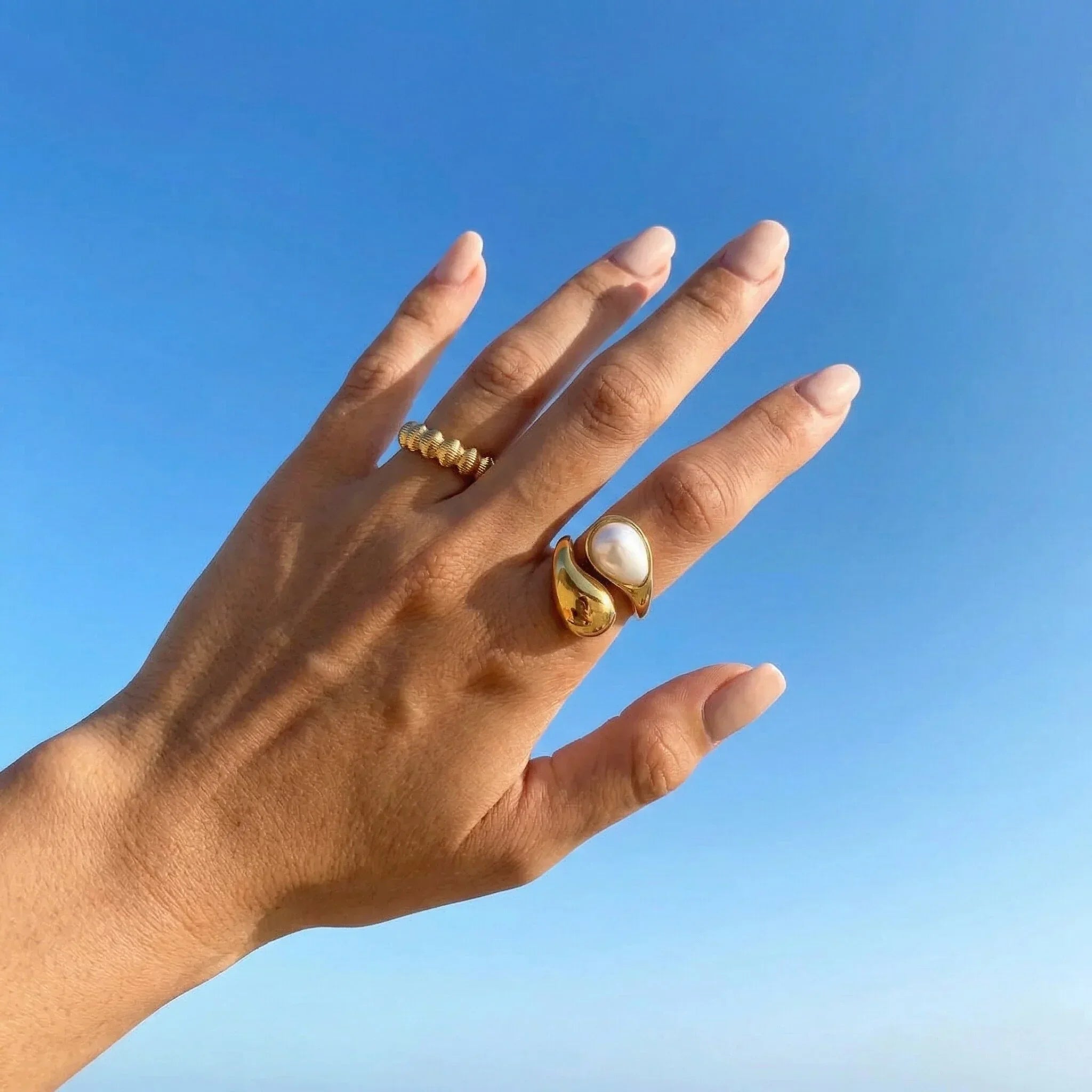 Milan Amber Pearl Ring