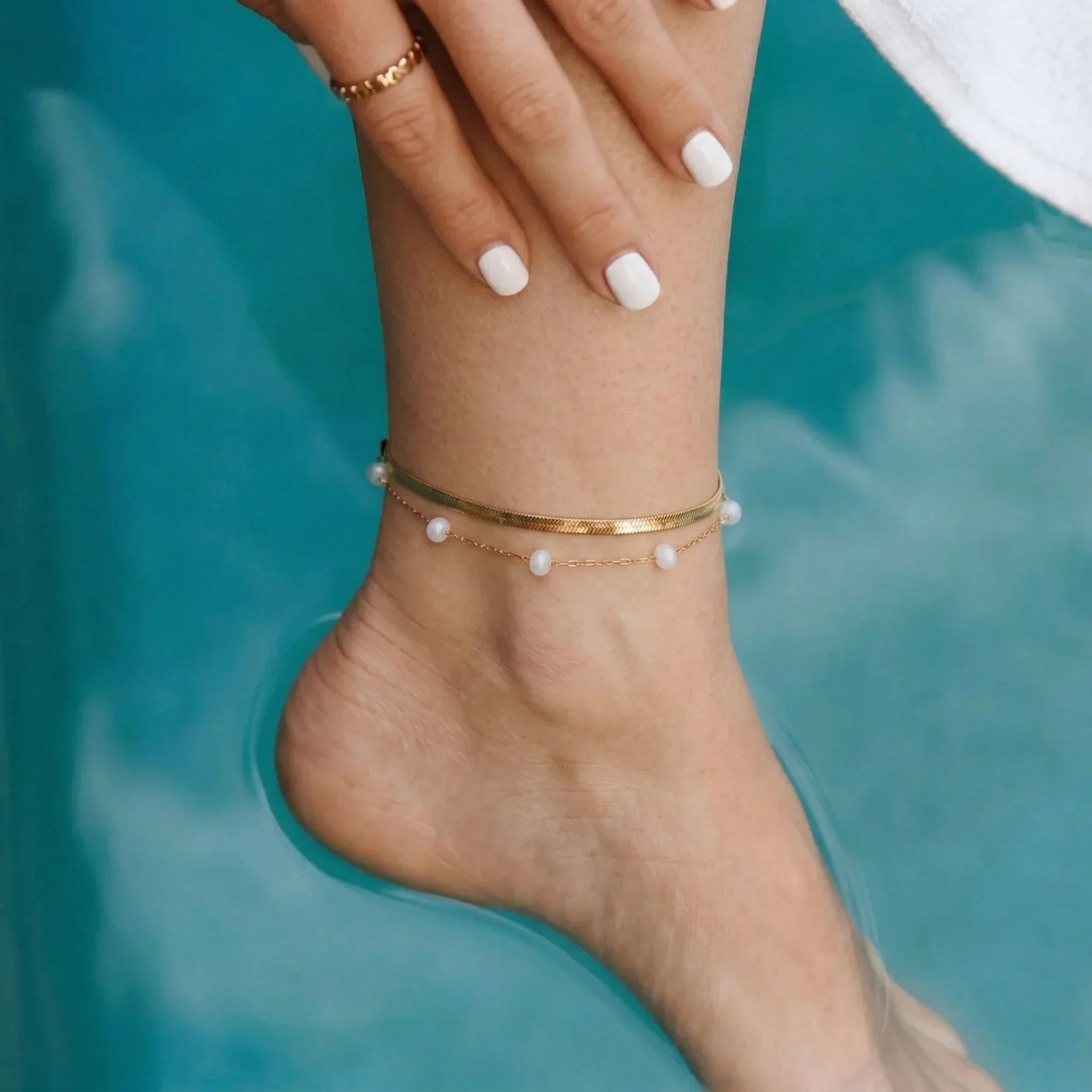 Warm Sand Pearl Anklet