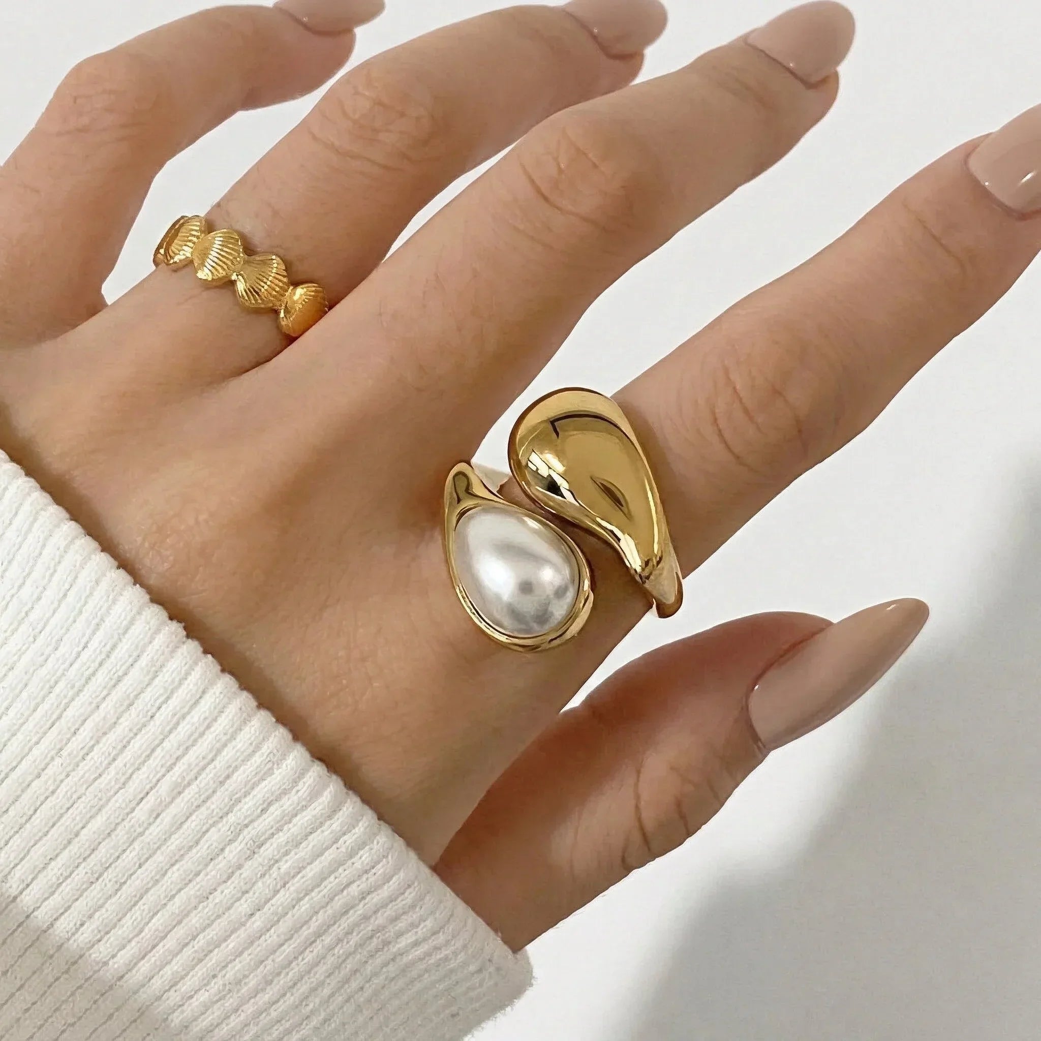 Milan Amber Pearl Ring