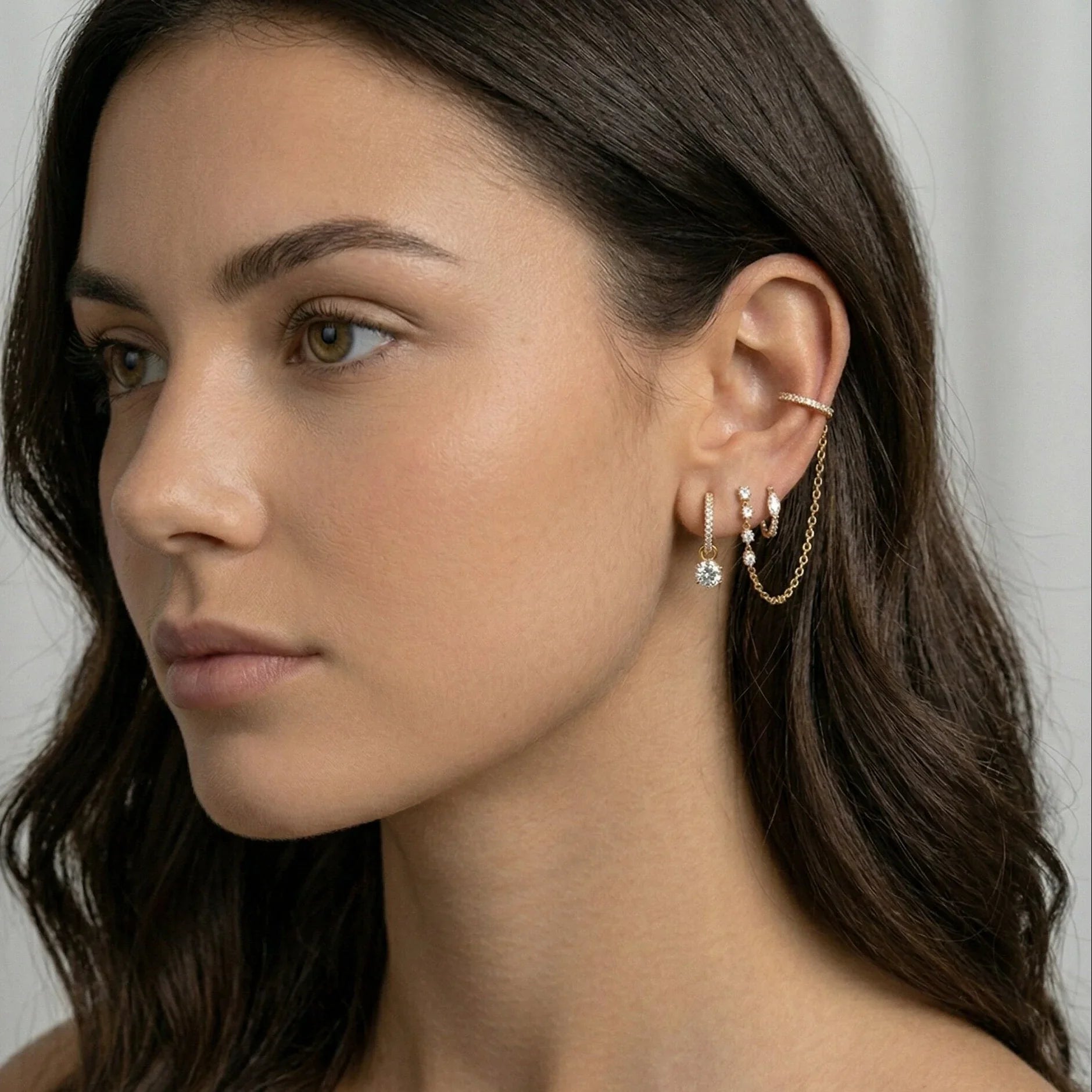 Nostalgia Reversible Diamond Hoops