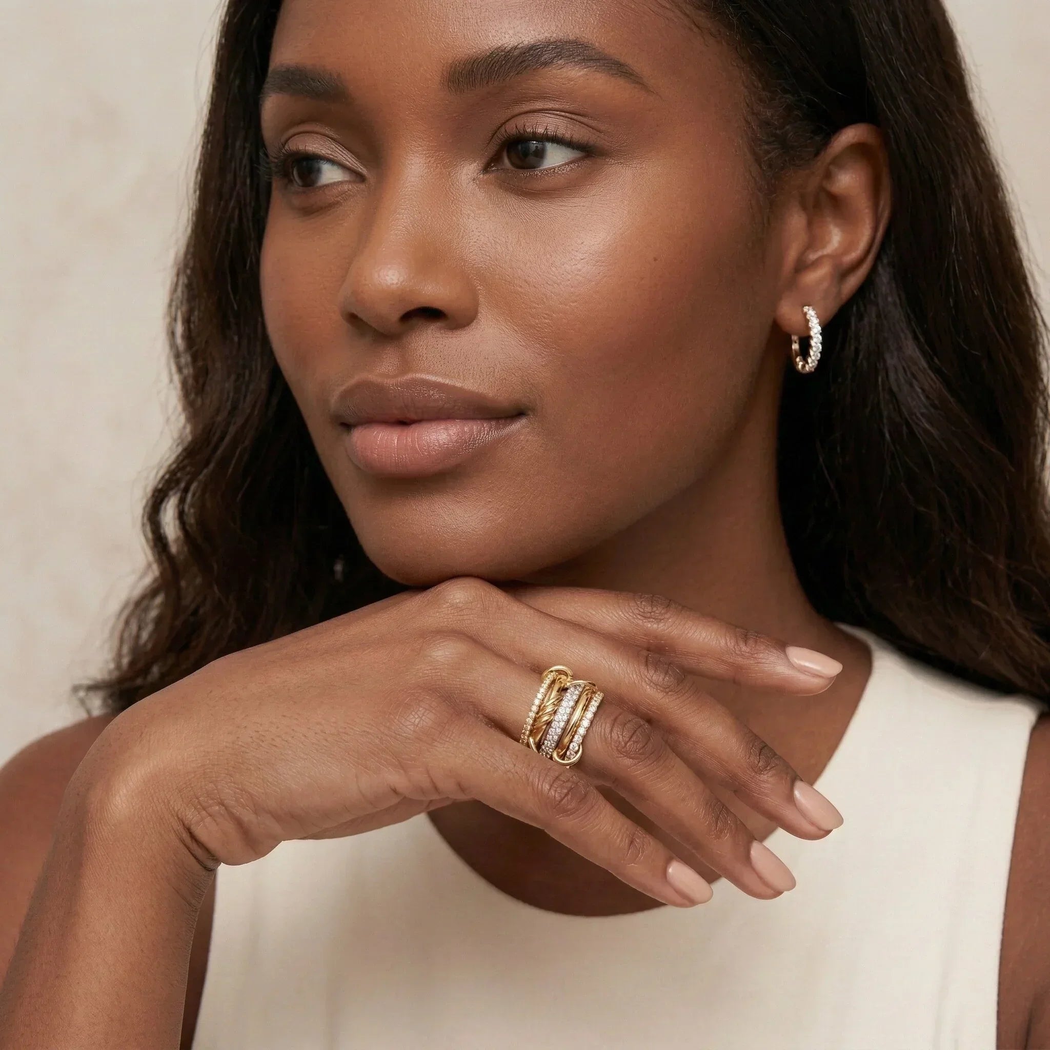 Bern Stacked Diamond Ring