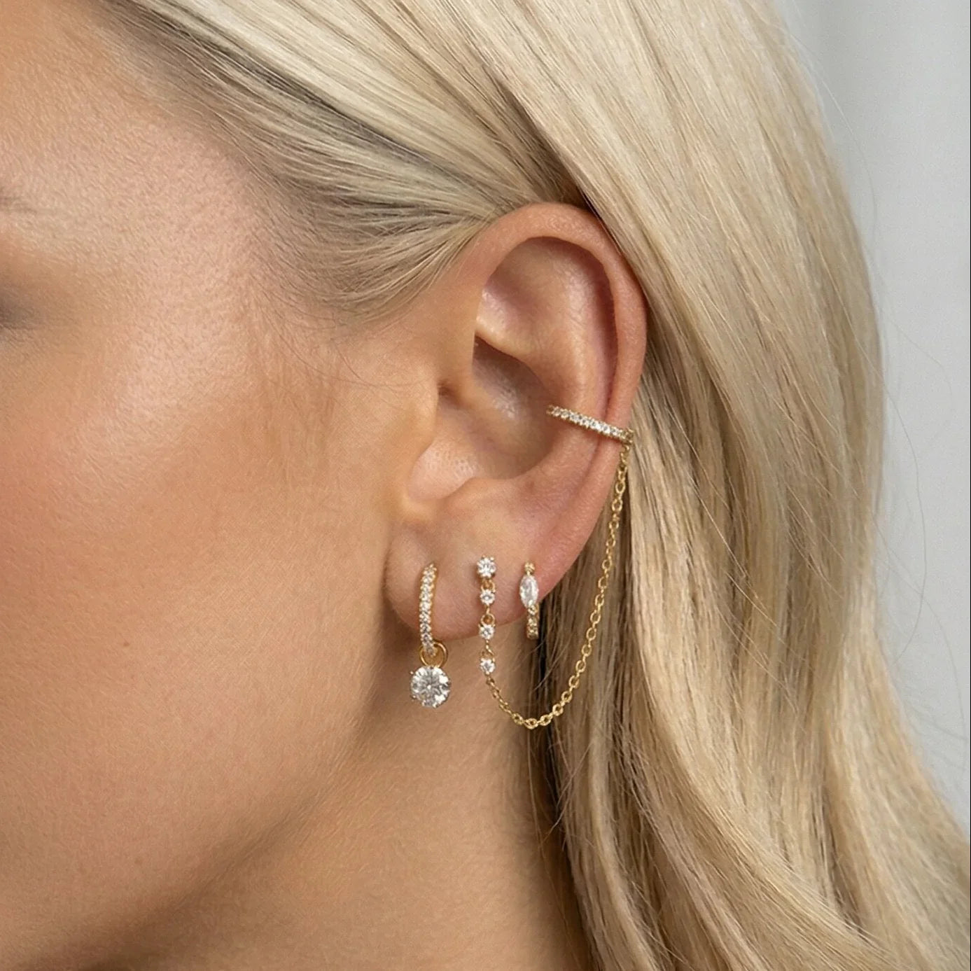 Nostalgia Reversible Diamond Hoops