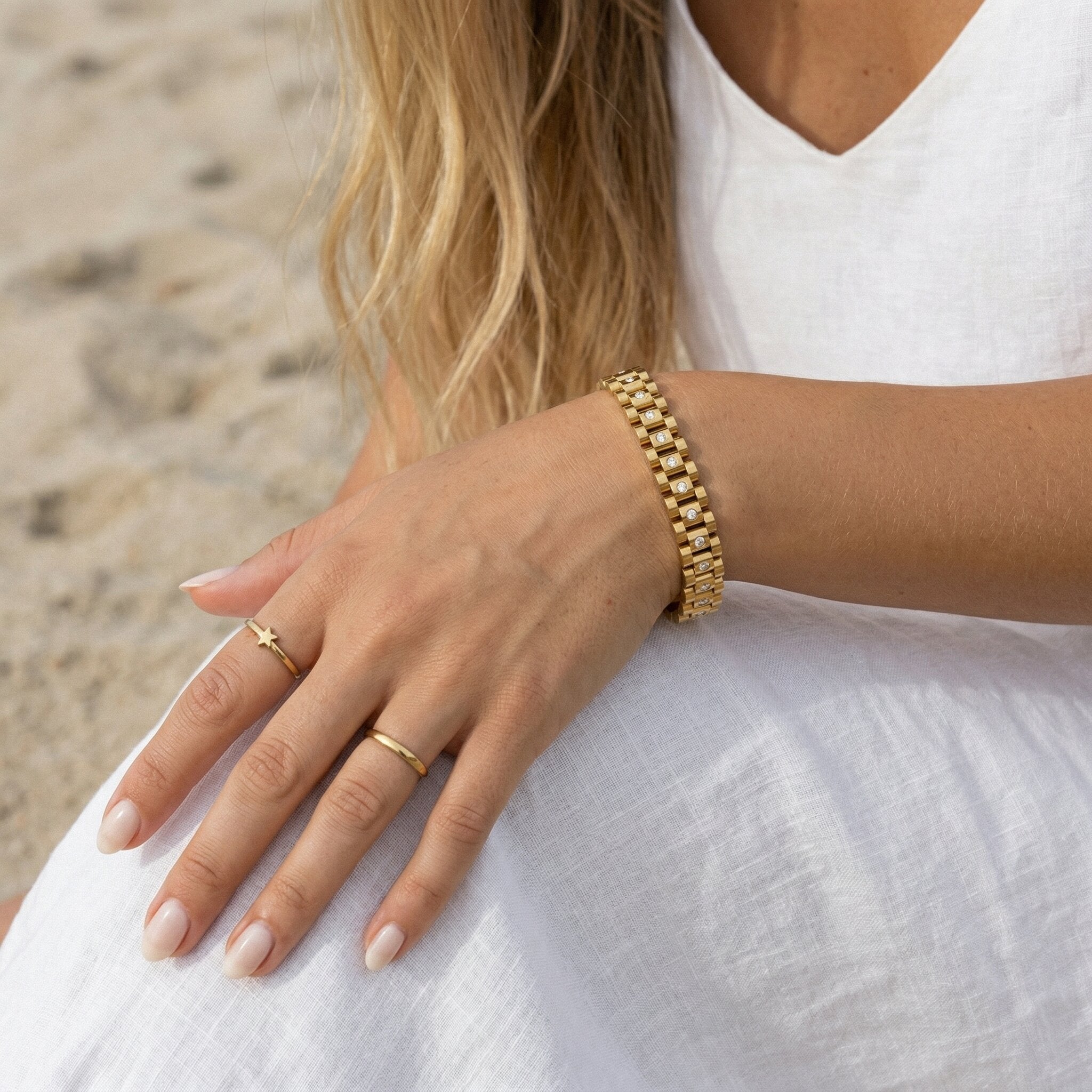 Maggie Gold Watchband Bracelet