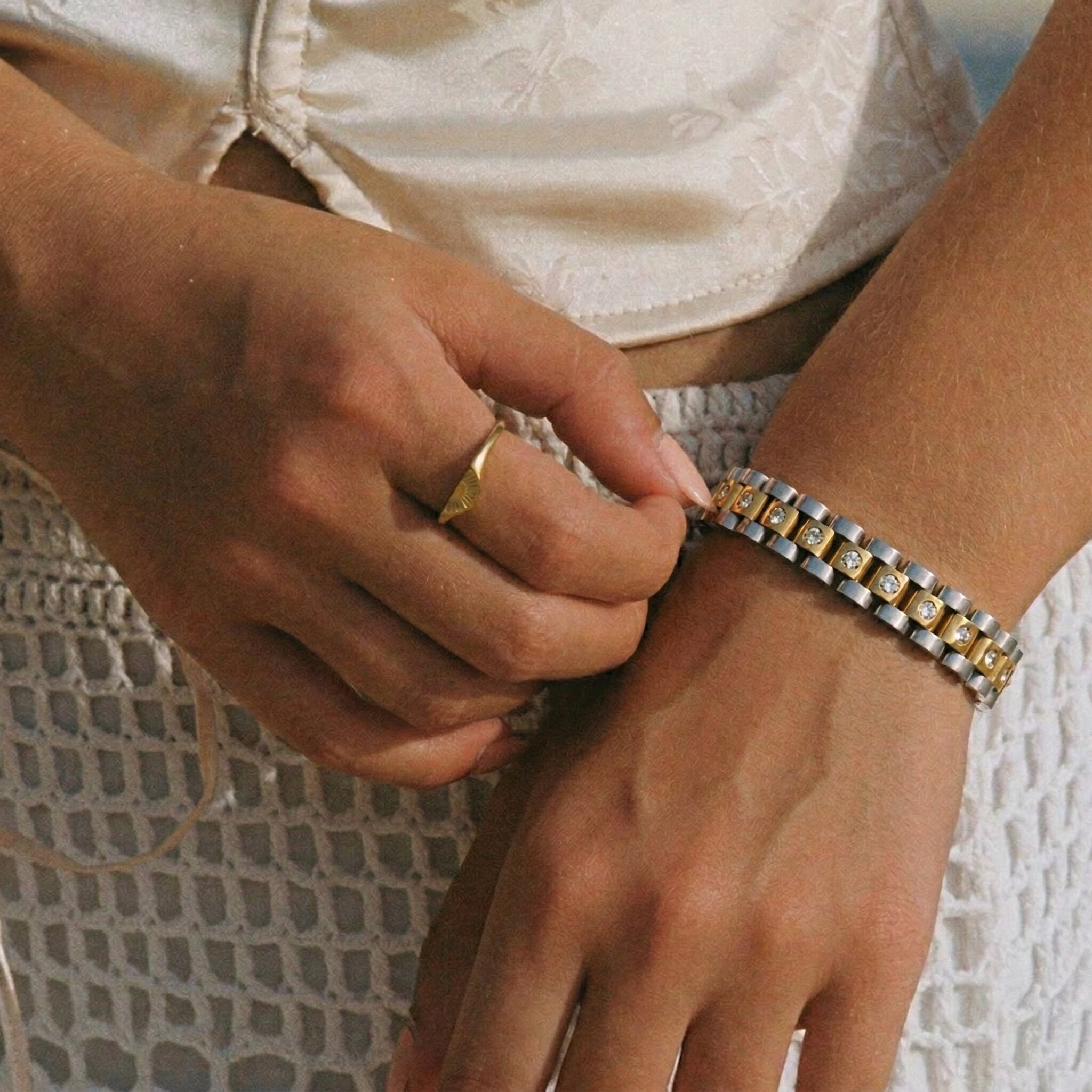 Maggie Gold Watchband Bracelet