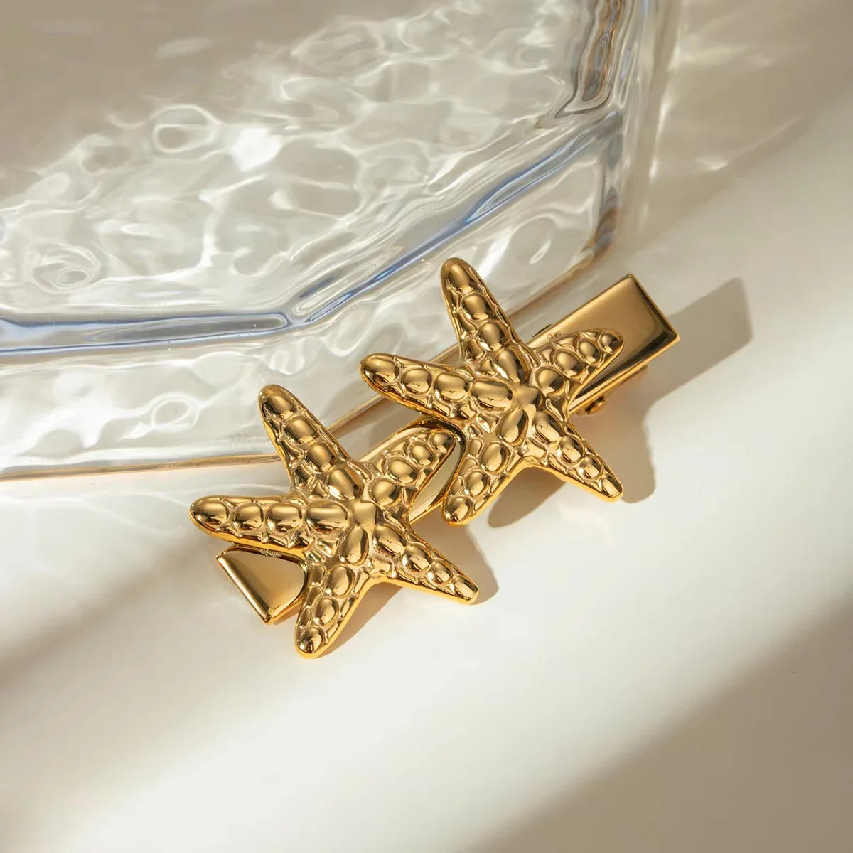 Peony Starfish Gold Hair Clip