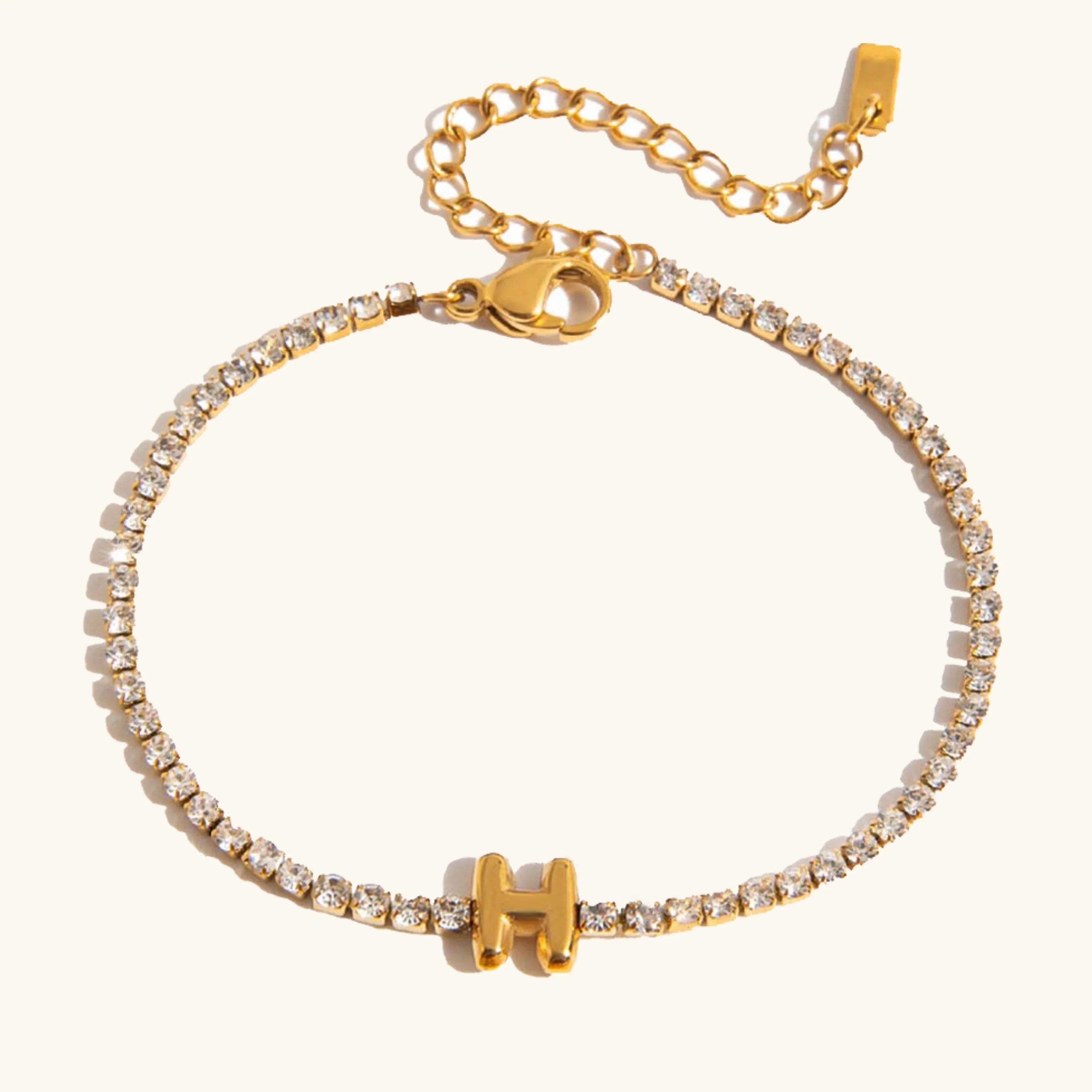 Vivian Bubble Letter Tennis Bracelet