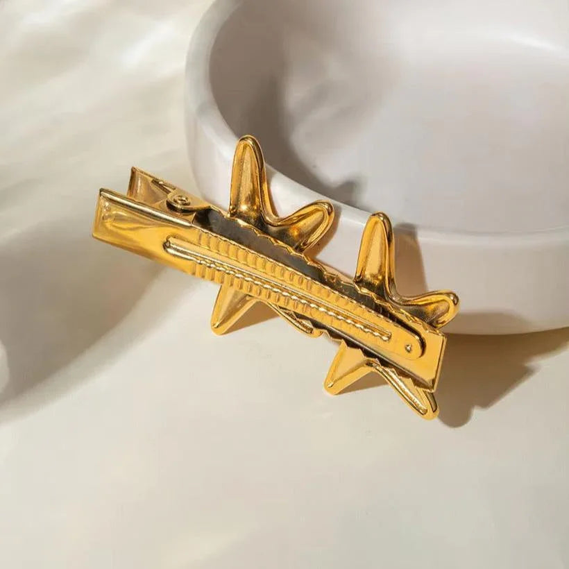 Peony Starfish Gold Hair Clip