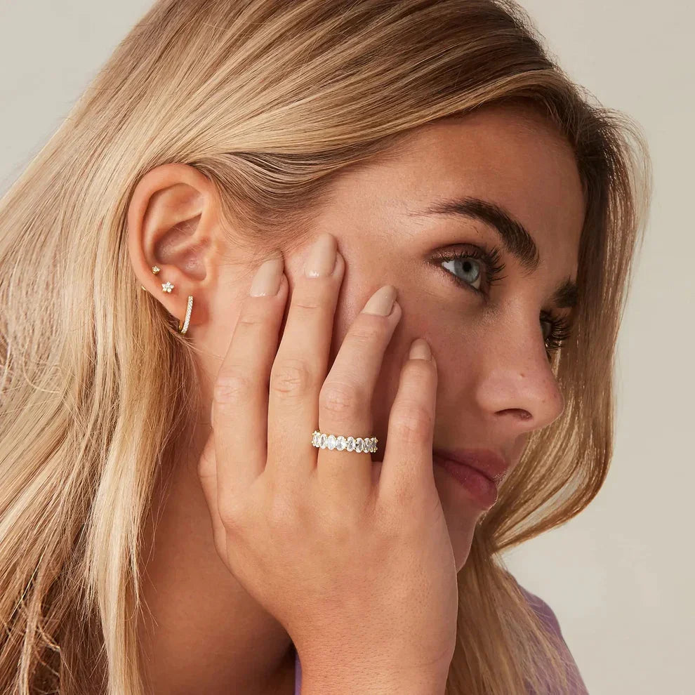 Amsterdam Diamond Simulant Gold Ring