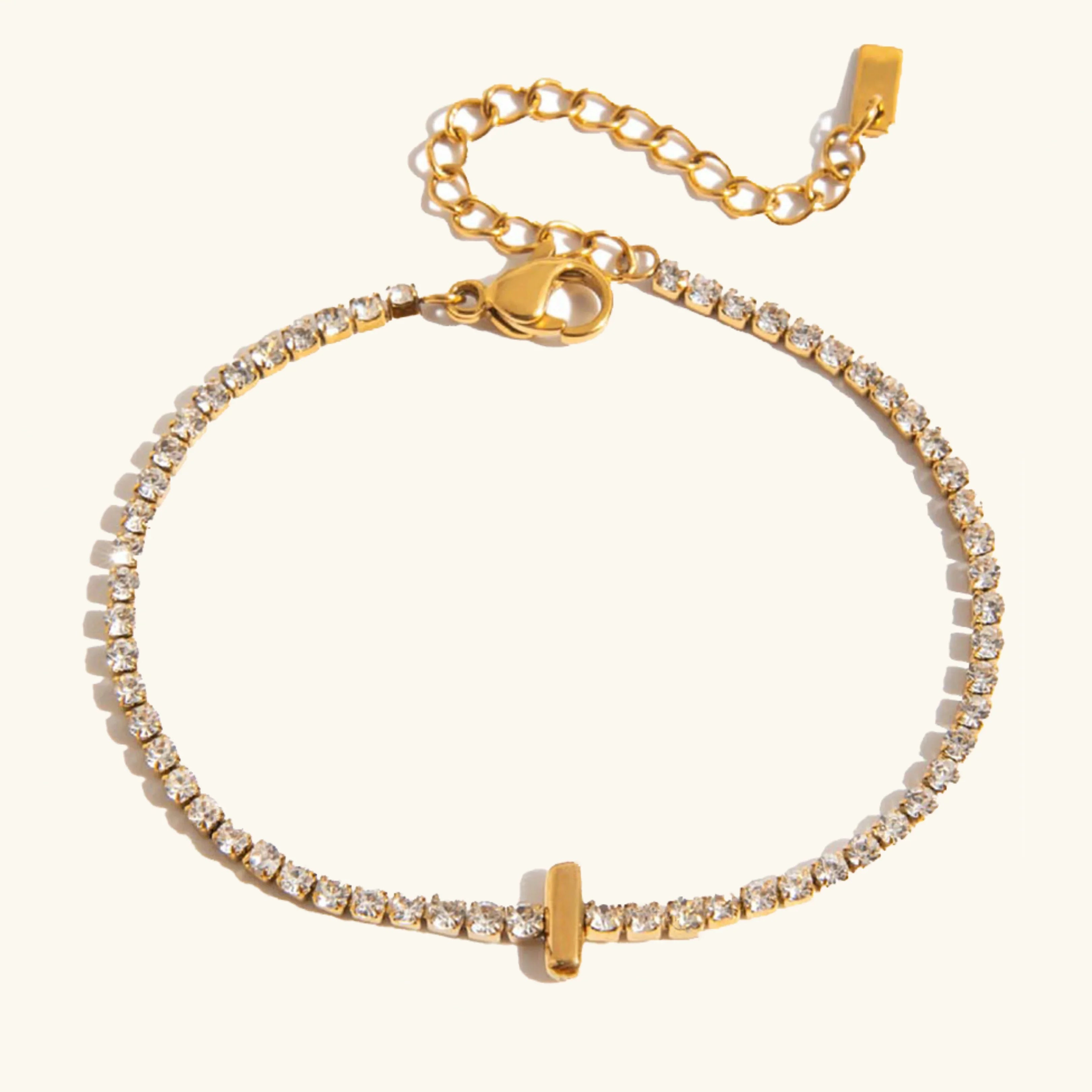 Vivian Bubble Letter Tennis Bracelet