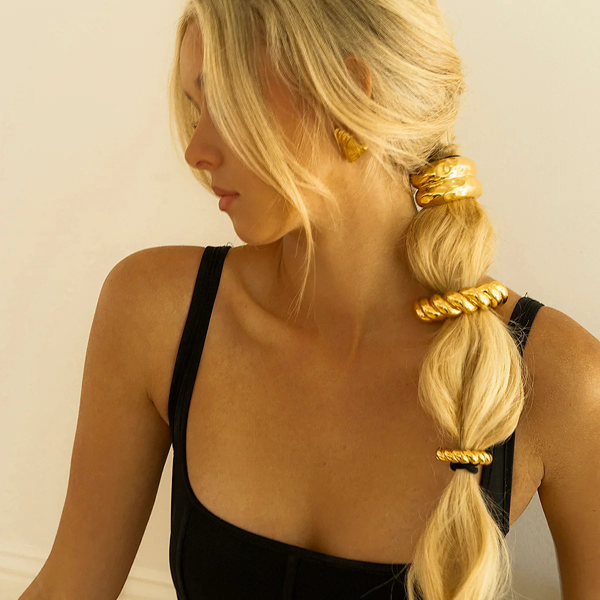 Lotus Hammered Arch Pony Cuff