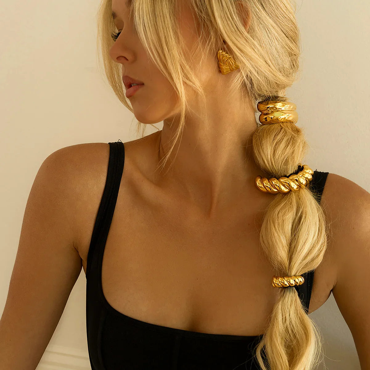 Lotus Hammered Arch Pony Cuff