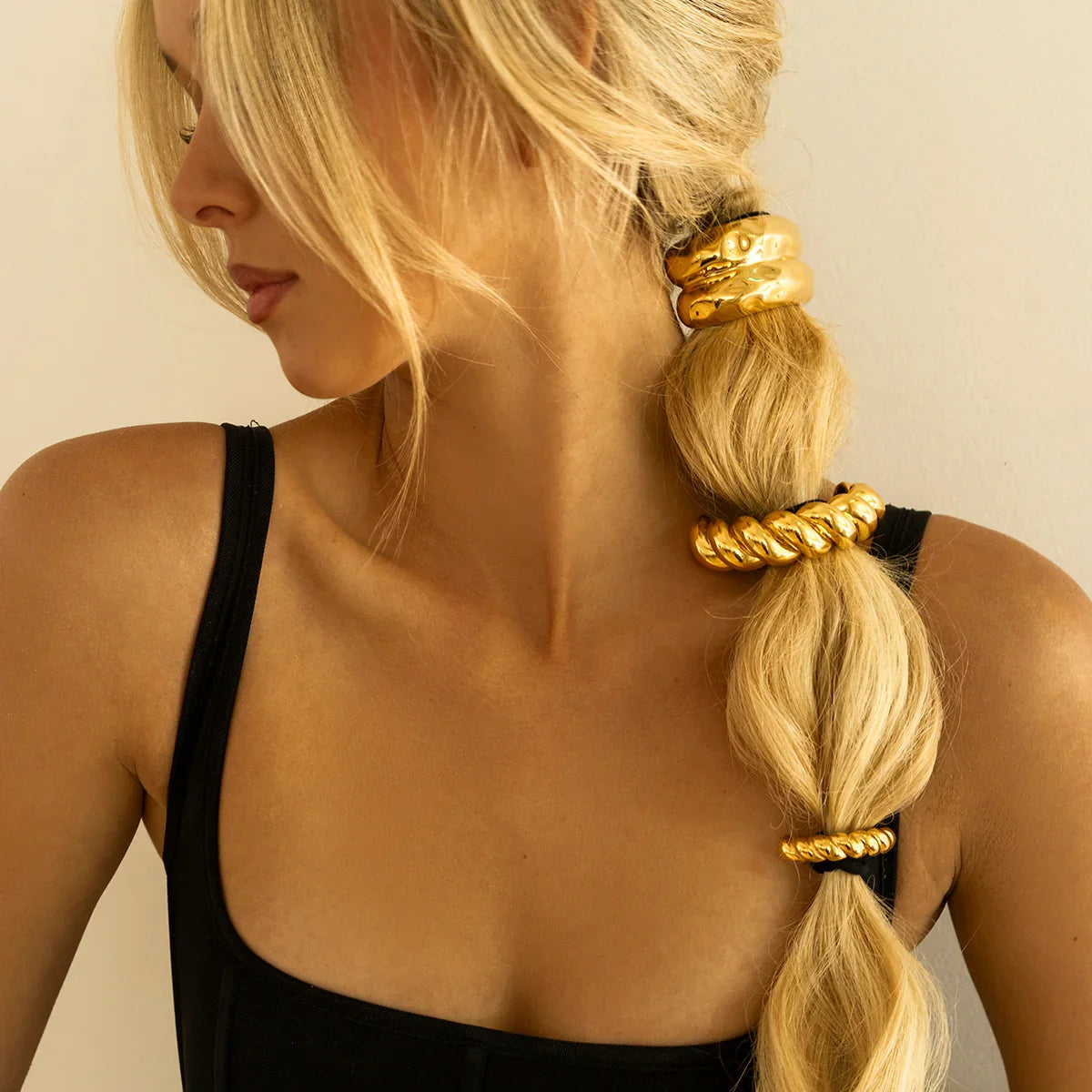 Lotus Hammered Arch Pony Cuff