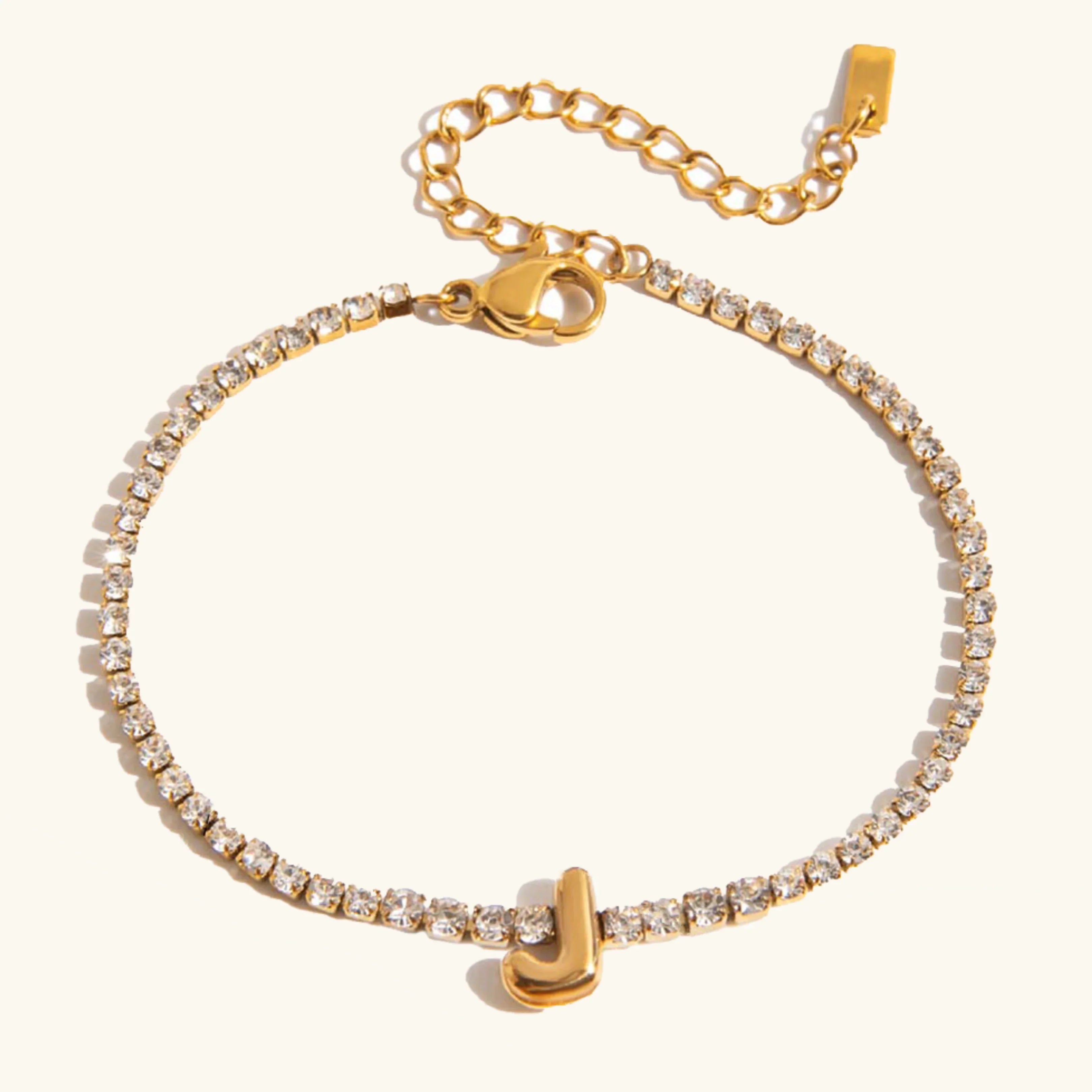 Vivian Bubble Letter Tennis Bracelet