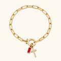 Helen Birthstone Cross Bracelet
