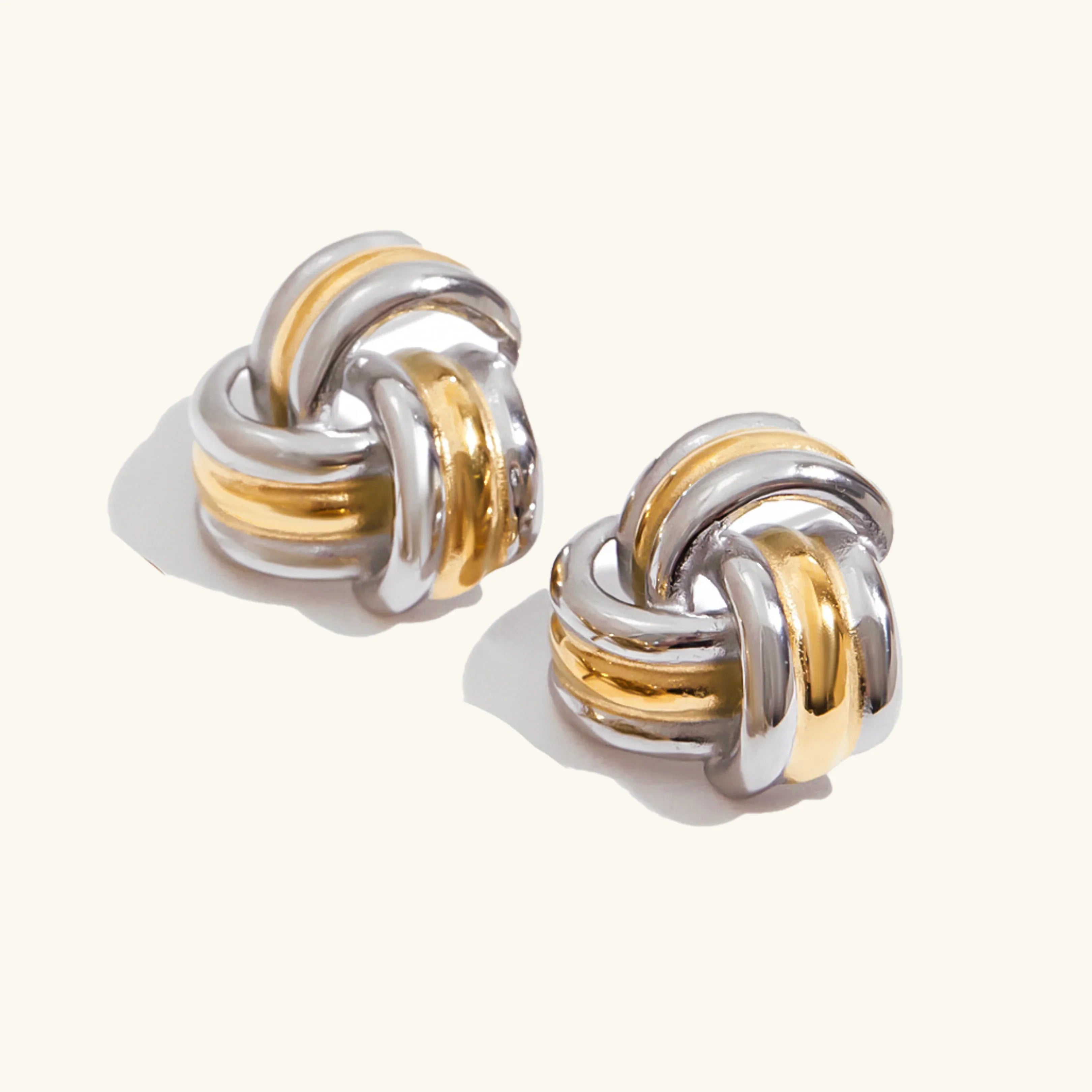 Seductive Chunky Gold Knot Earrings