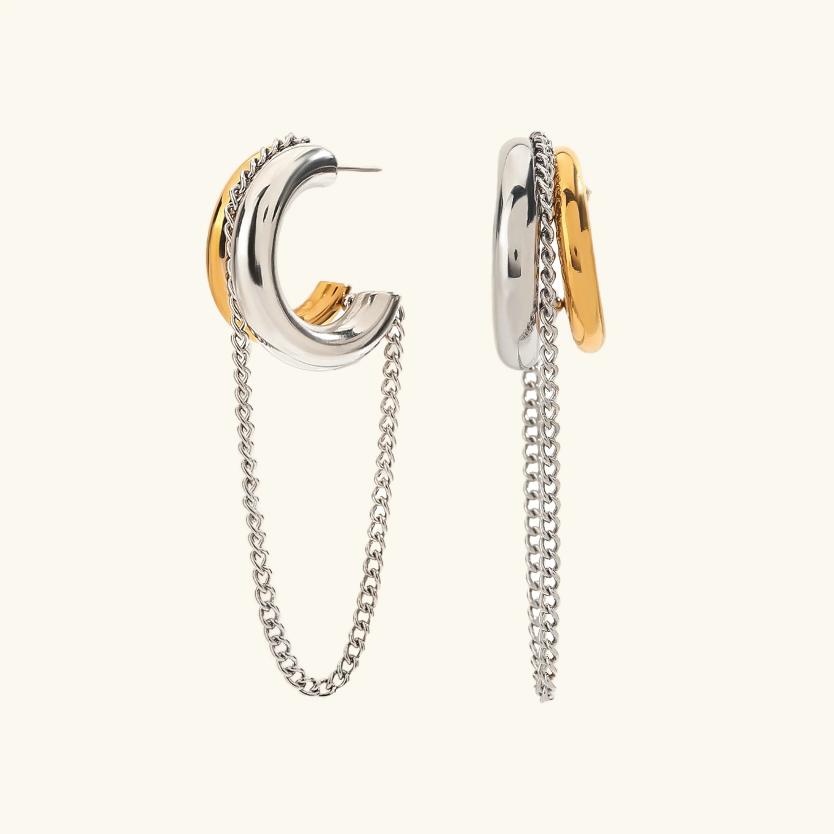 Softness Link Chain Hoops