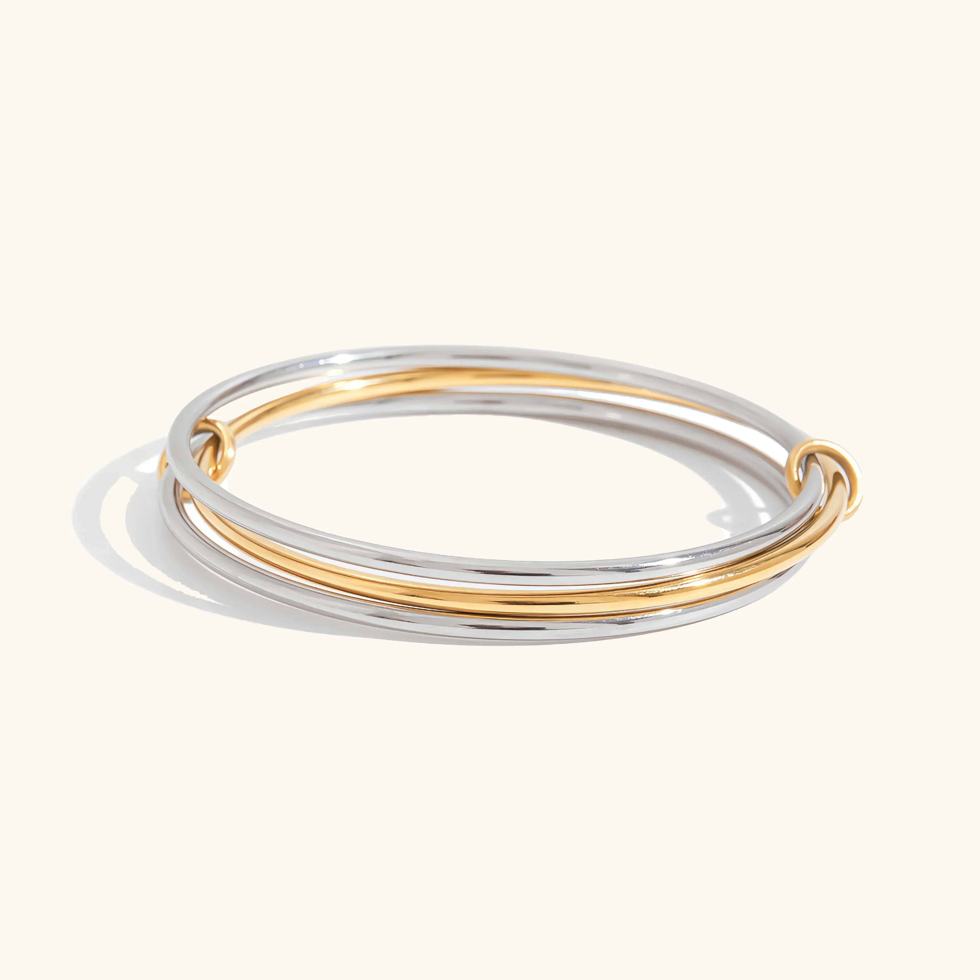 Fiona Two Tone Stacked Bracelet