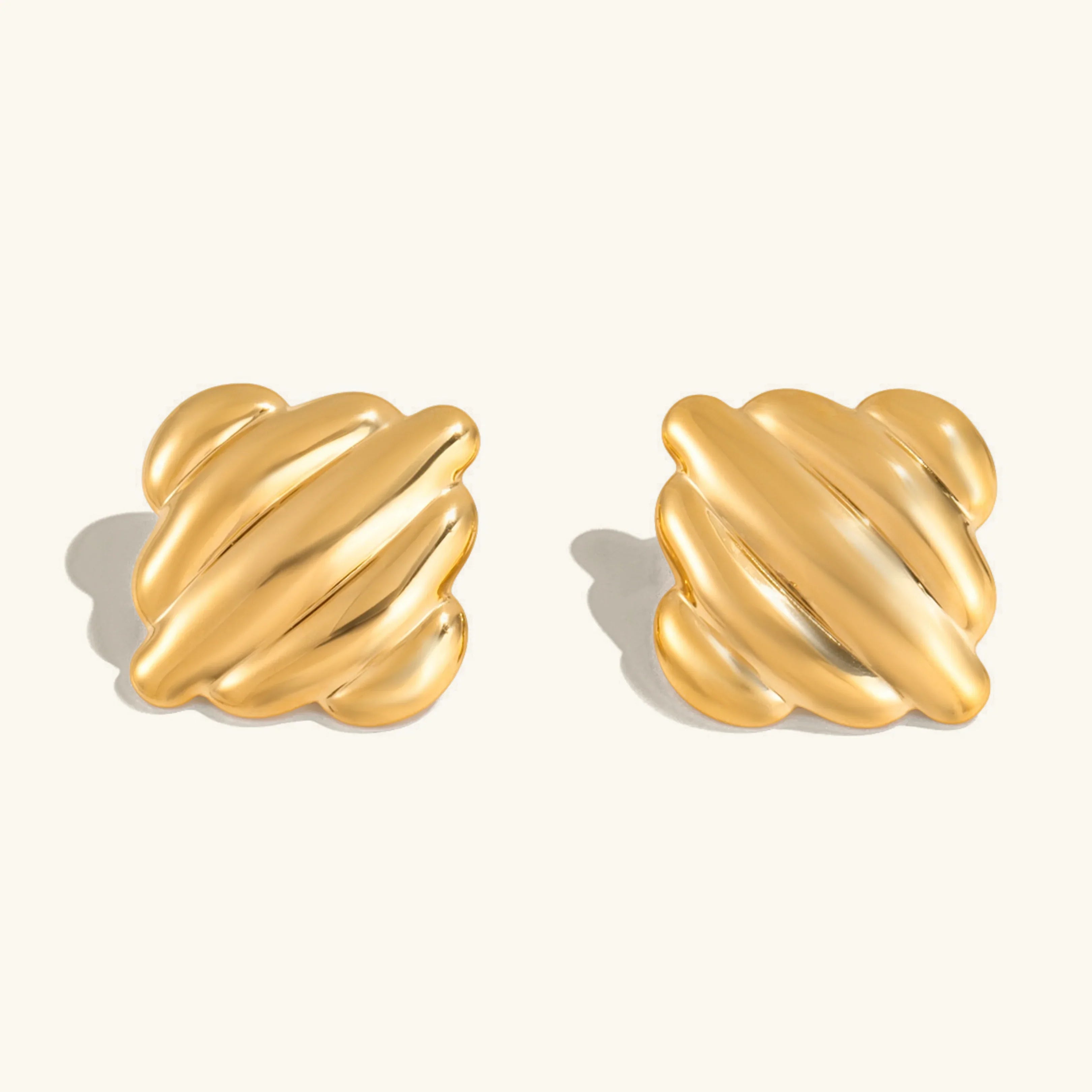 Passion Rippled Gold Earrings