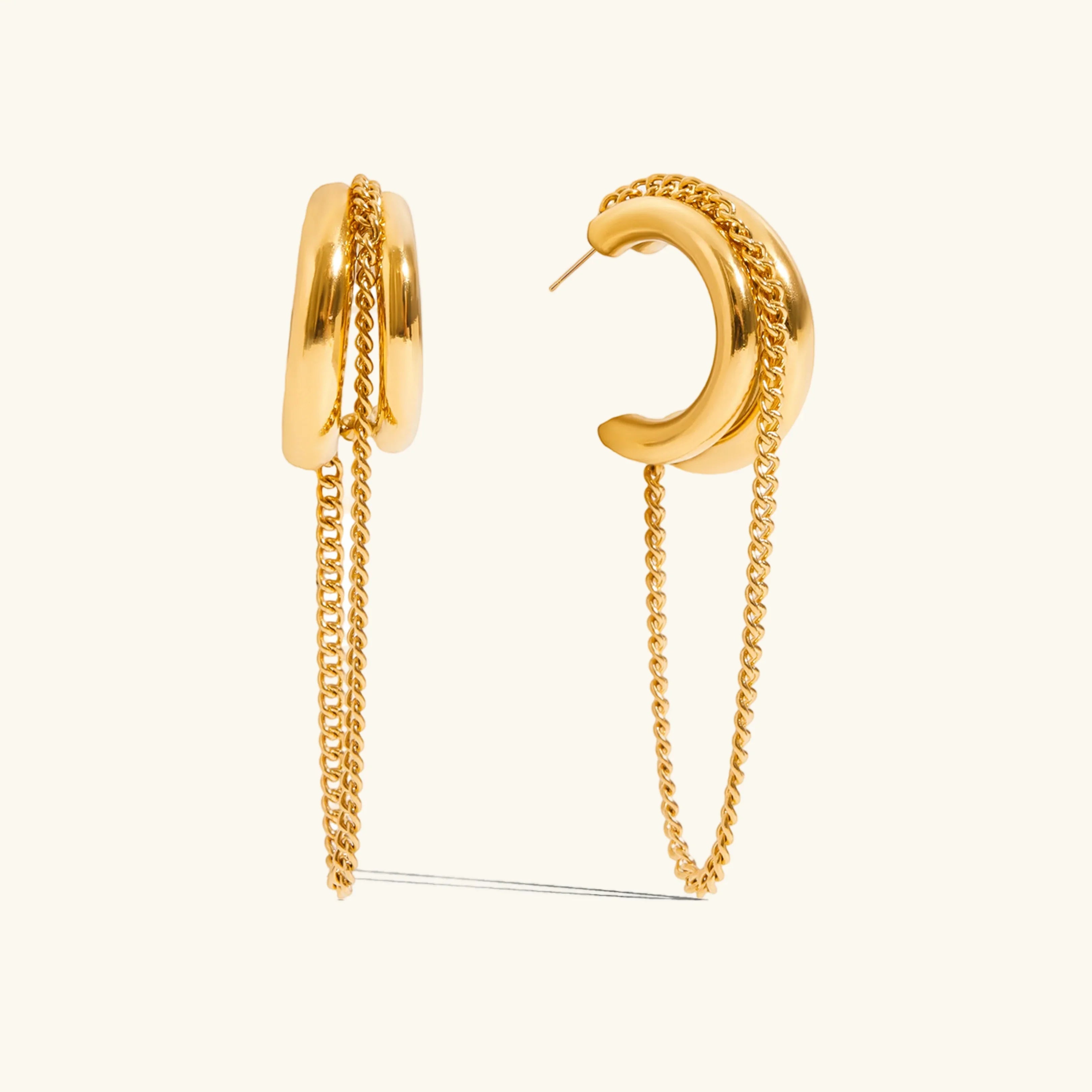 Softness Link Chain Hoops