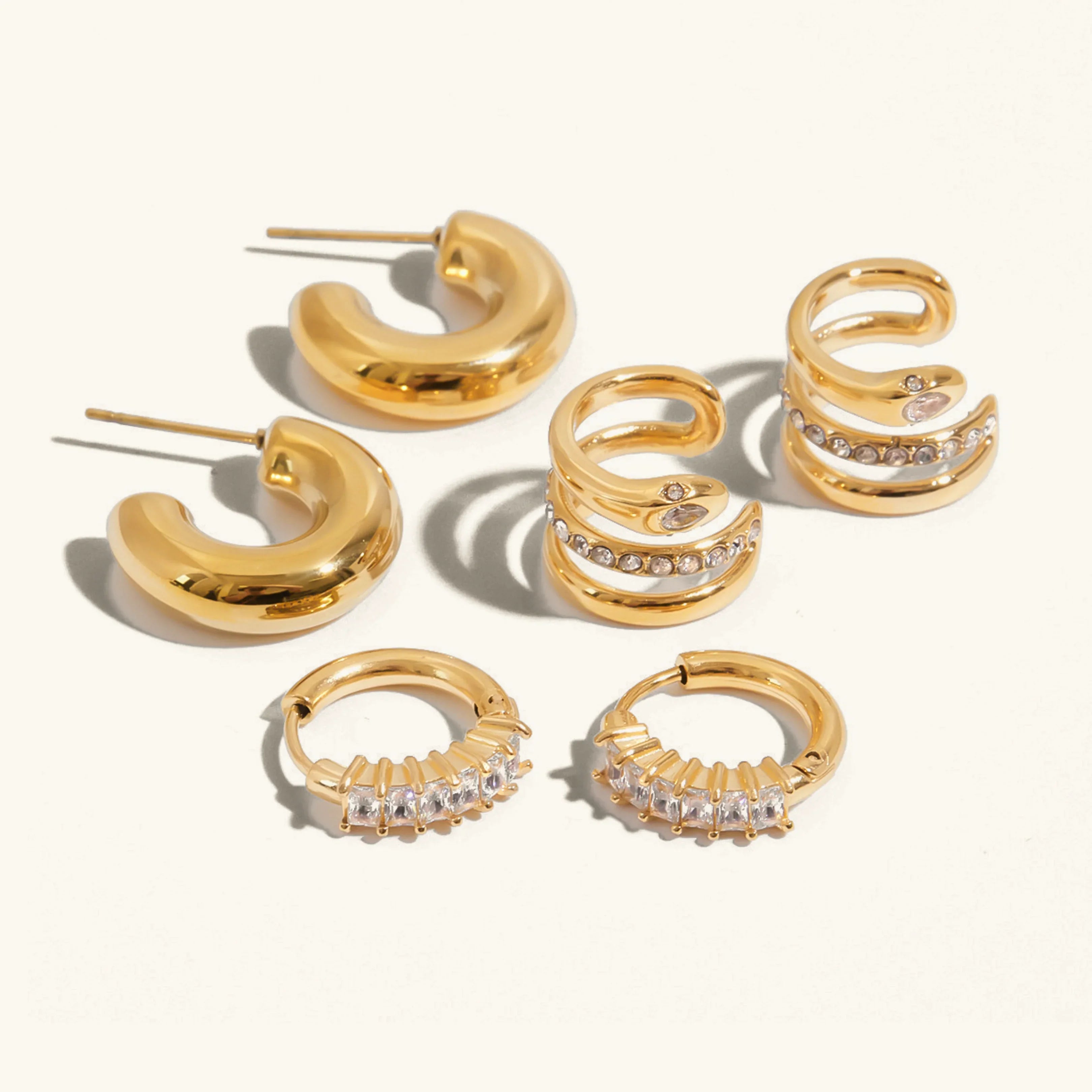 Longing Staple Gold Earrings Bundle