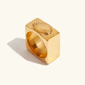 Mykonos Geometric Shell Ring