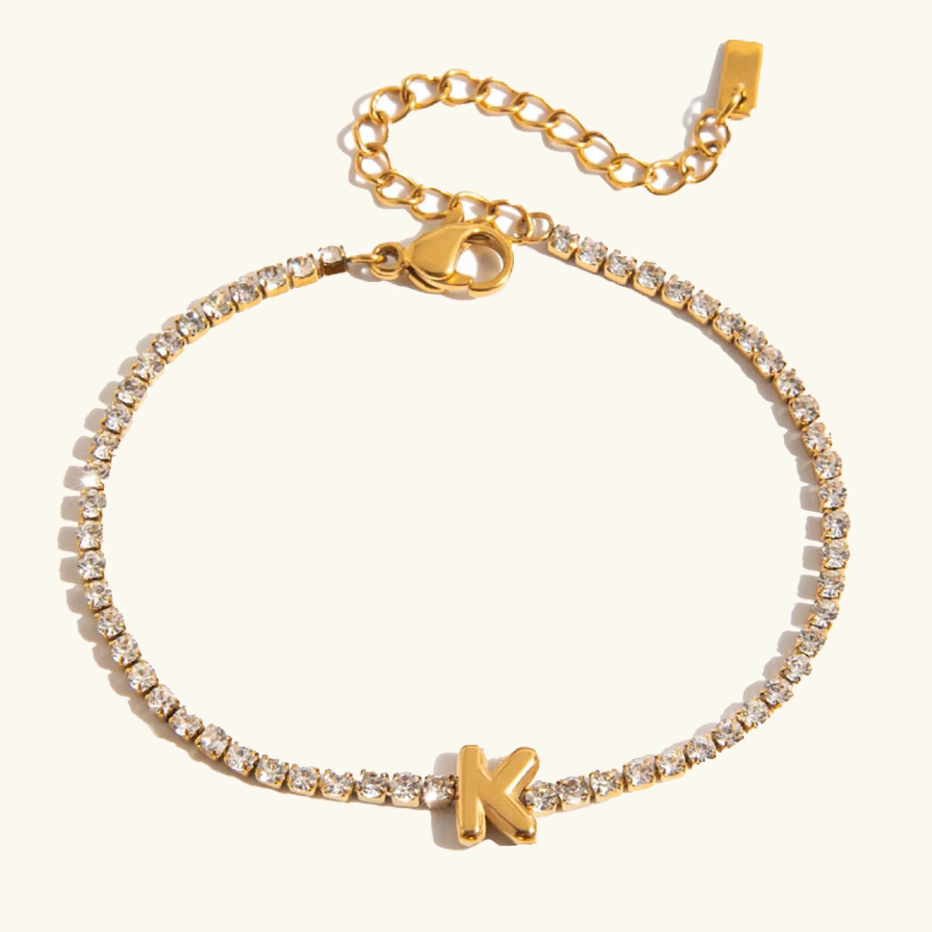 Vivian Bubble Letter Tennis Bracelet