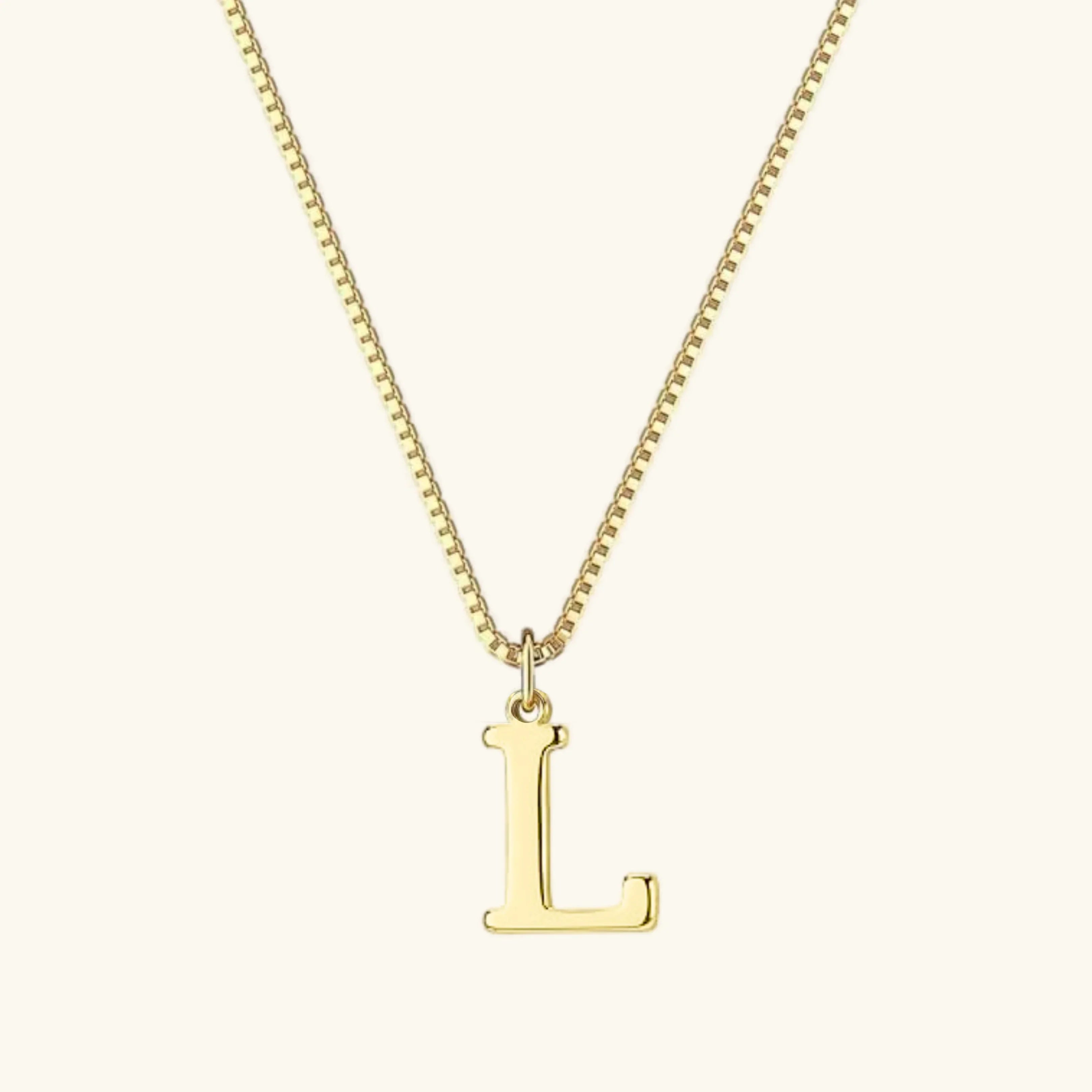 Ix Chel Letter Initial Gold Necklace