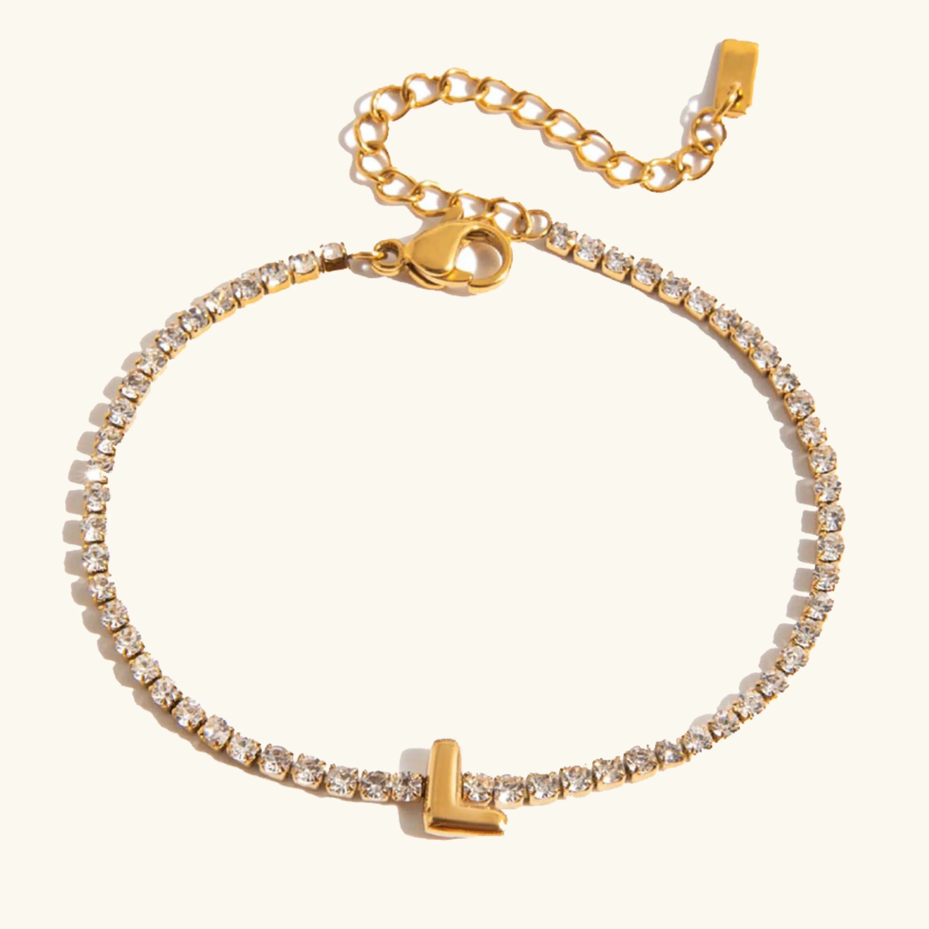 Vivian Bubble Letter Tennis Bracelet
