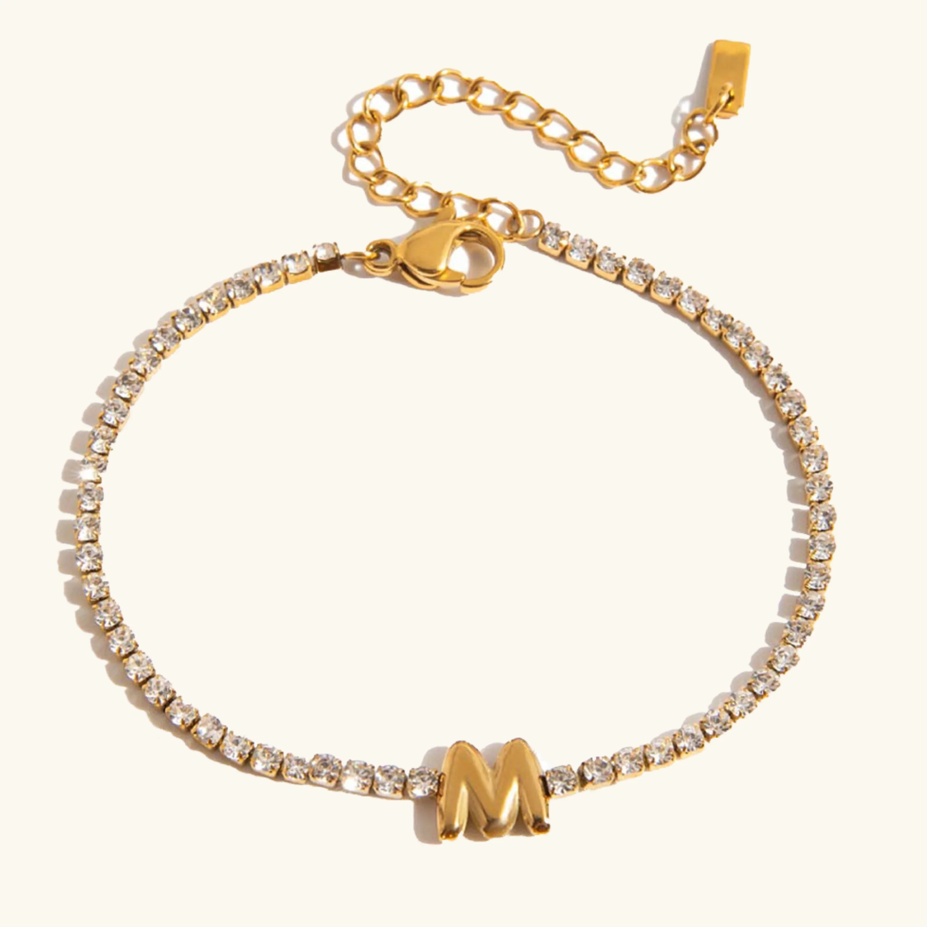 Vivian Bubble Letter Tennis Bracelet