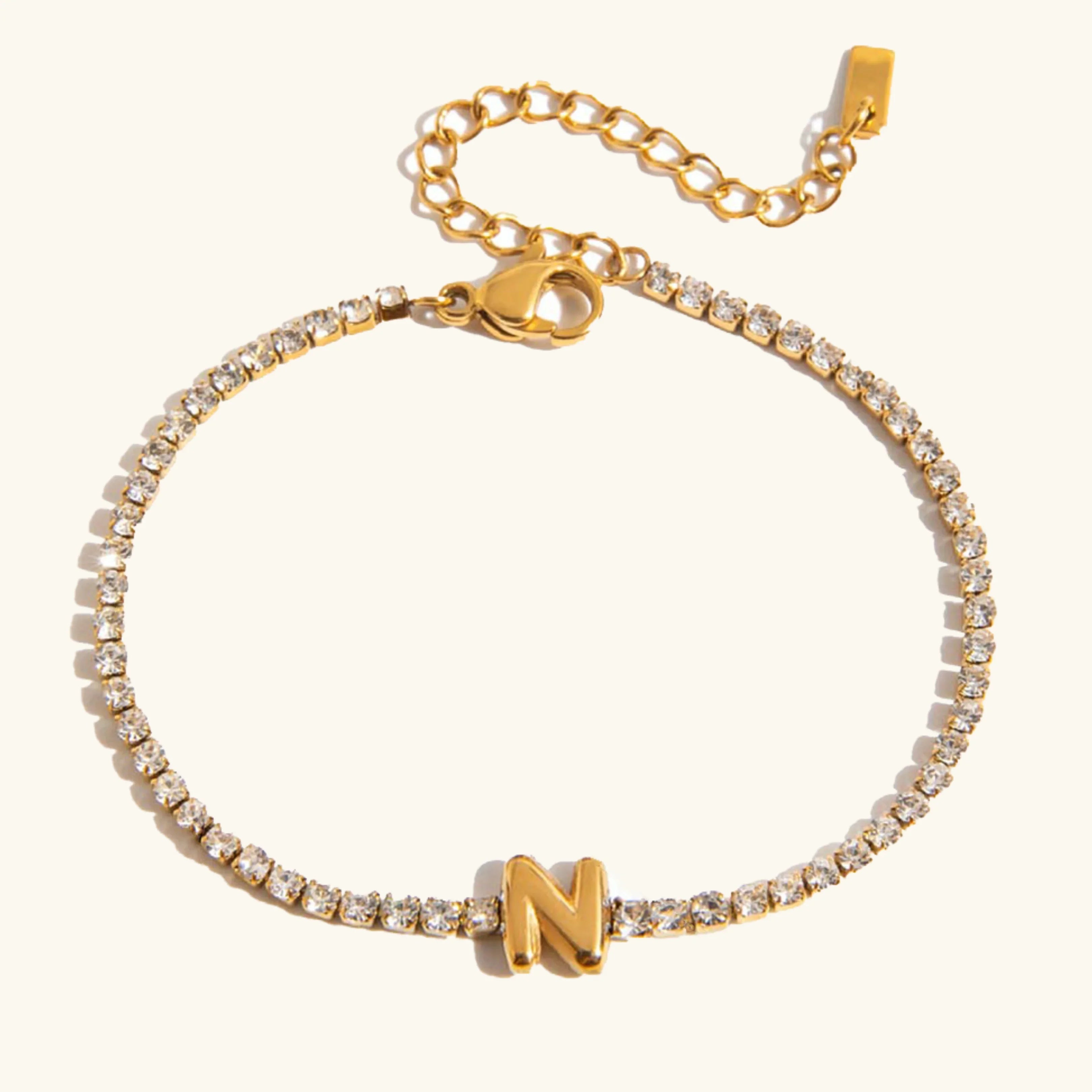Vivian Bubble Letter Tennis Bracelet