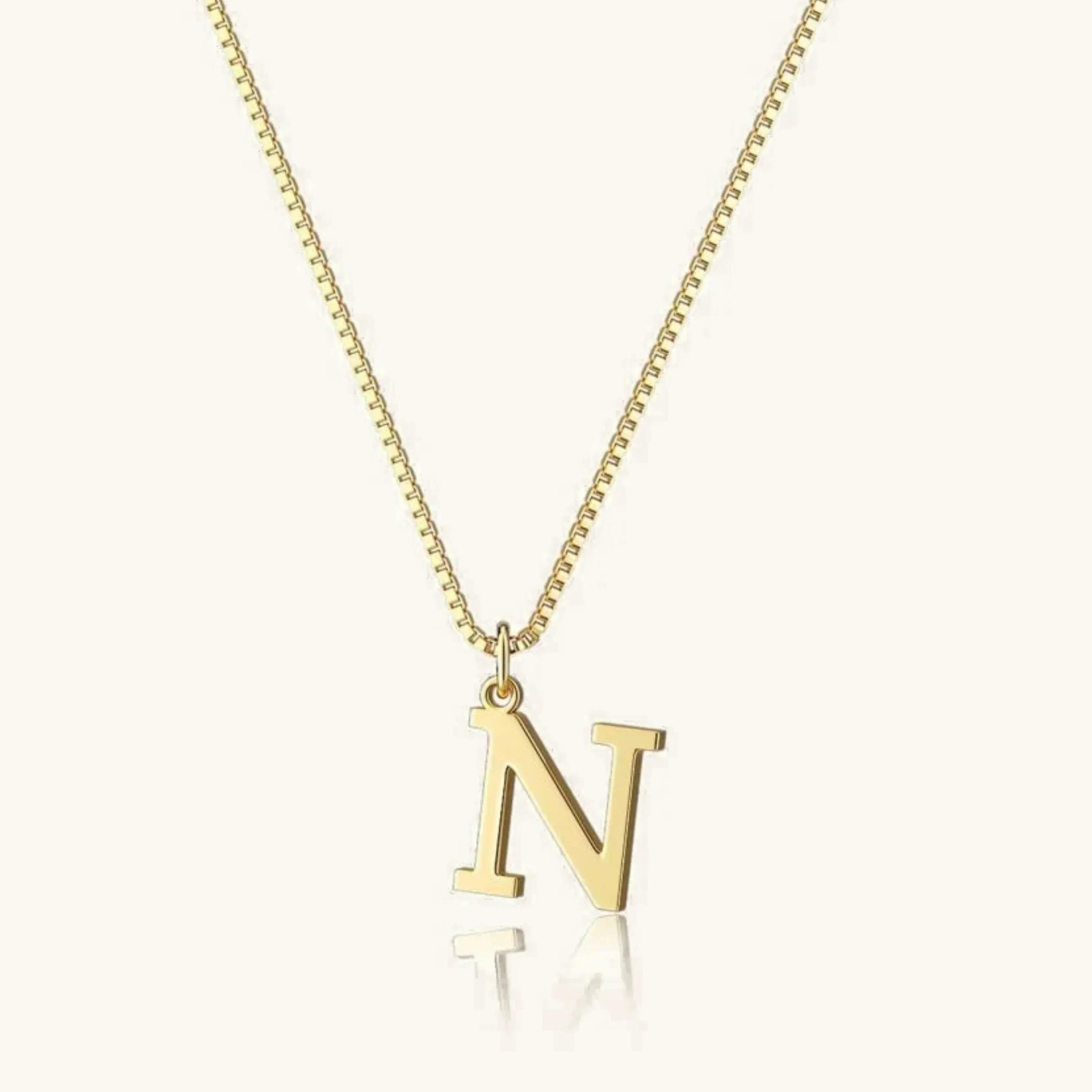 Ix Chel Letter Initial Gold Necklace
