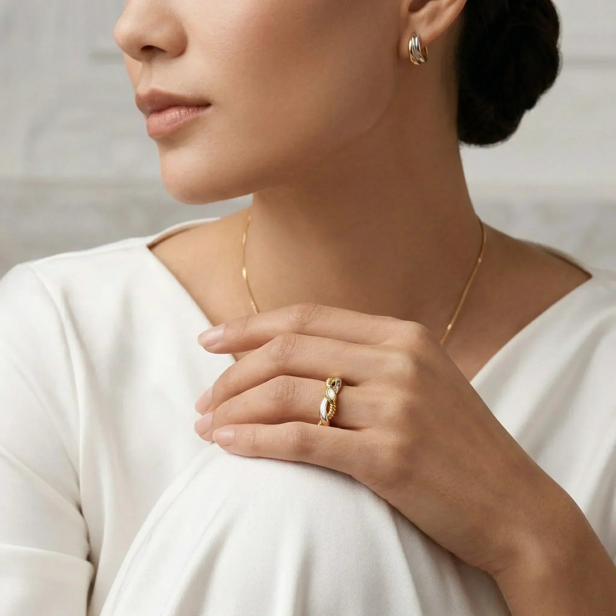 Sofia Two-Tone Twist Ring