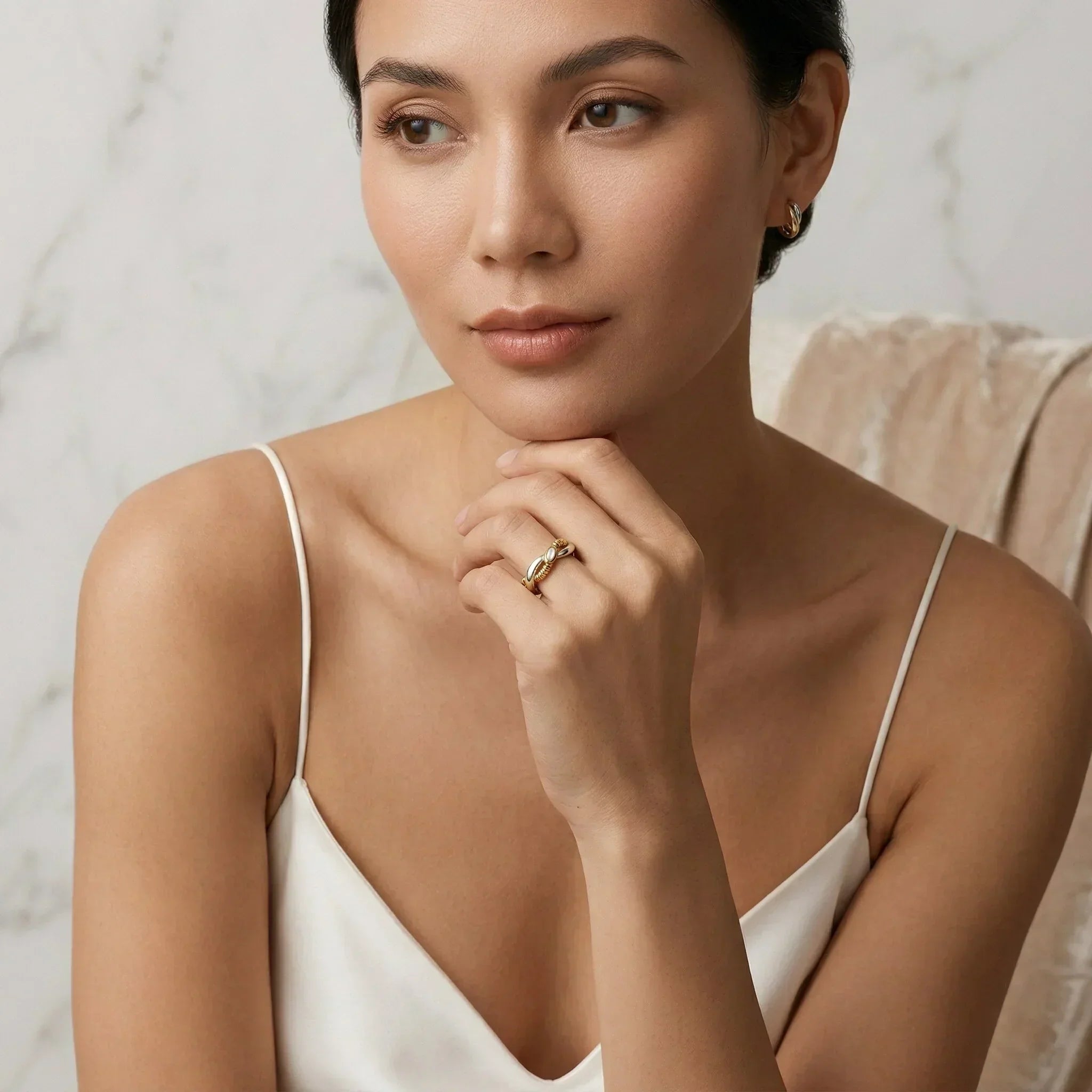 Sofia Two-Tone Twist Ring