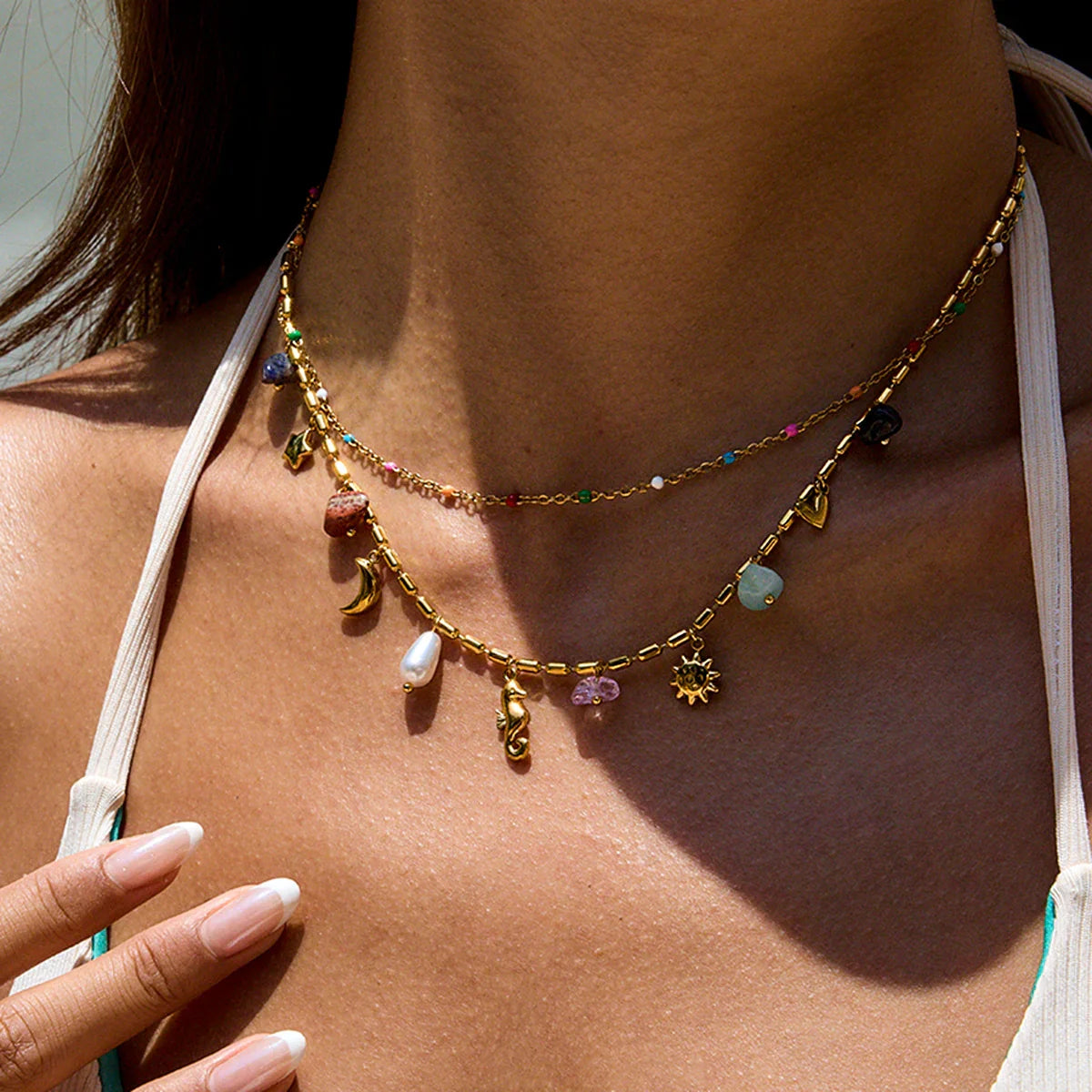 Saule Coastal Charm Layered Necklace