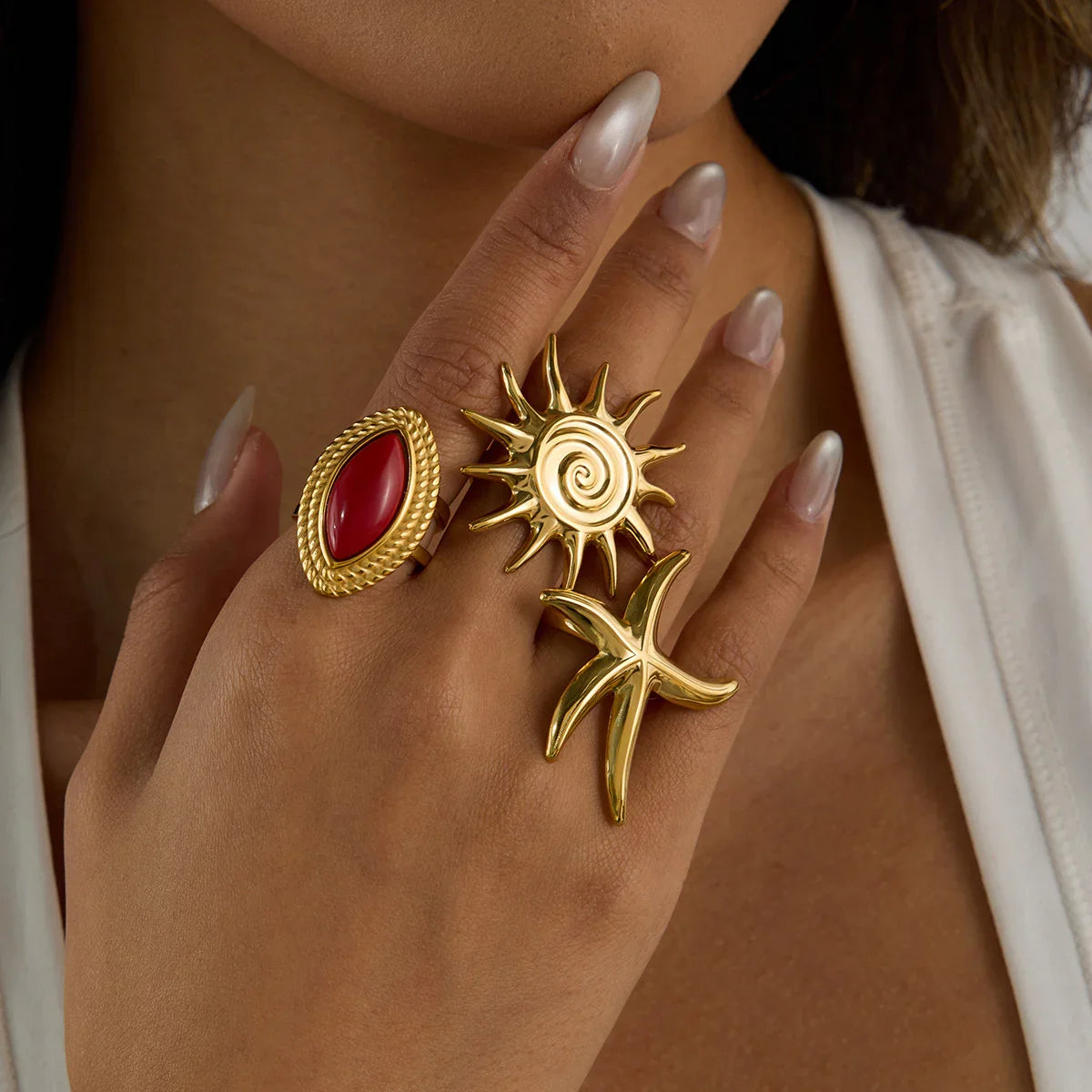 Crete Gold Starfish Ring