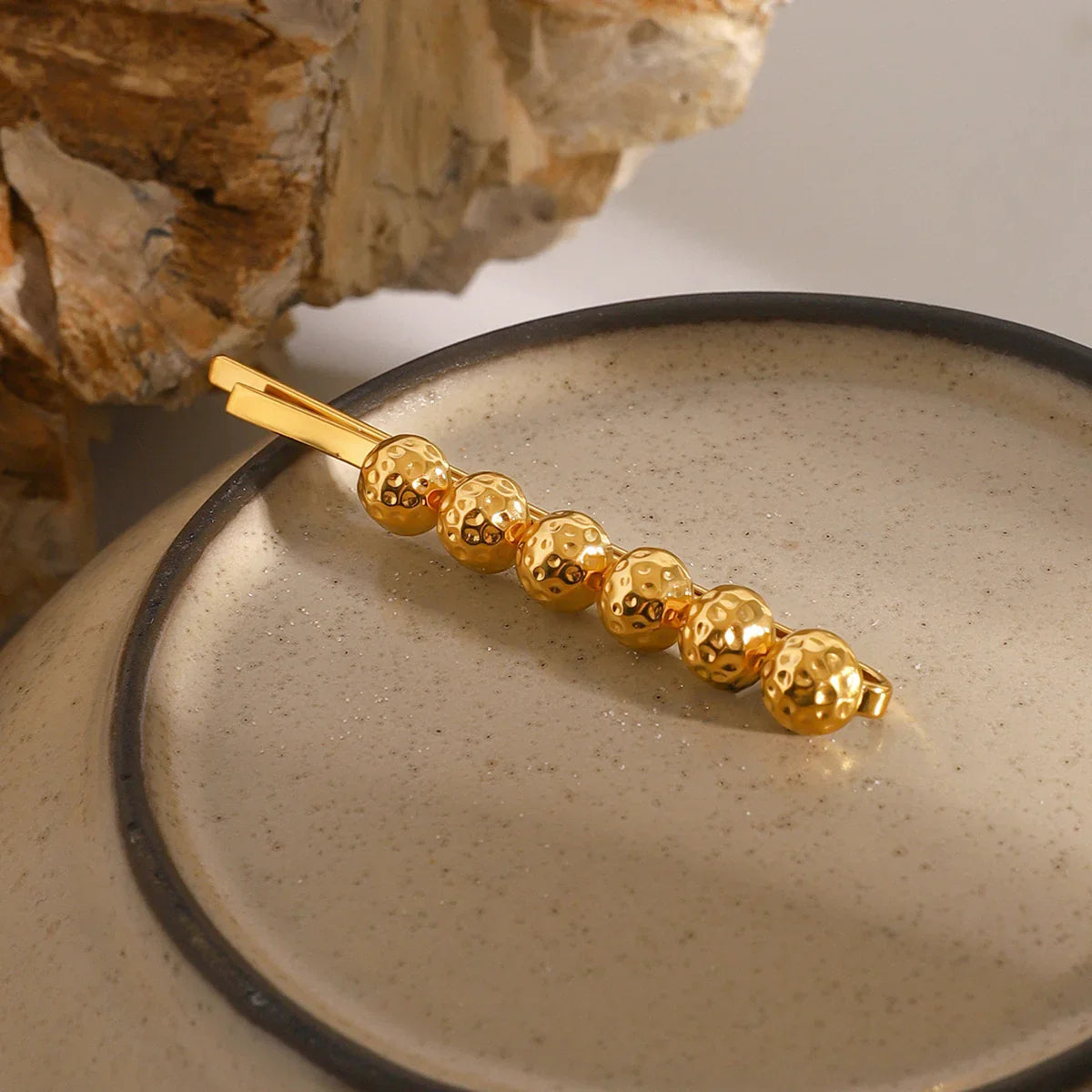 Marigold Beads Gold French Pin