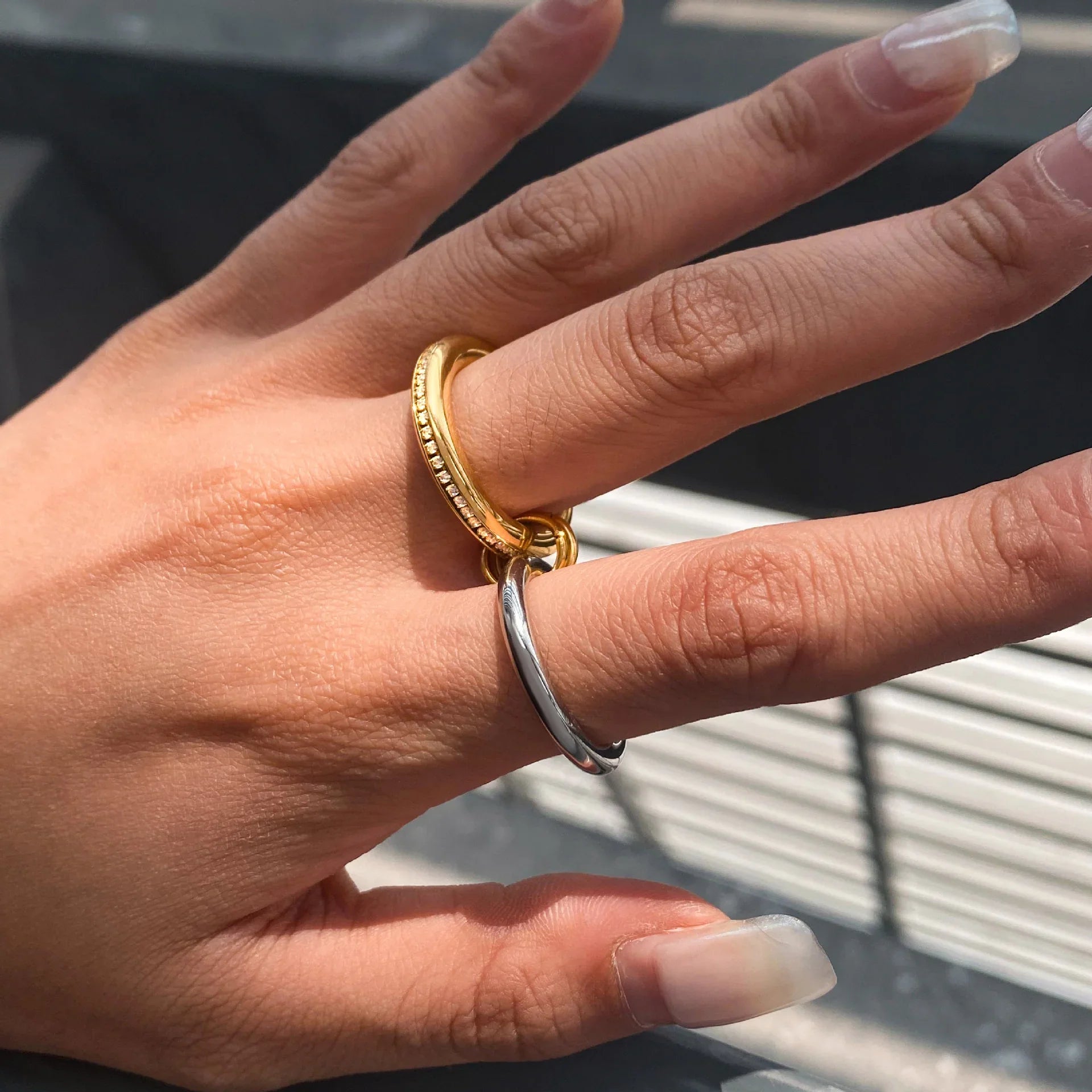 Cardiff Two Tone Ring Stack