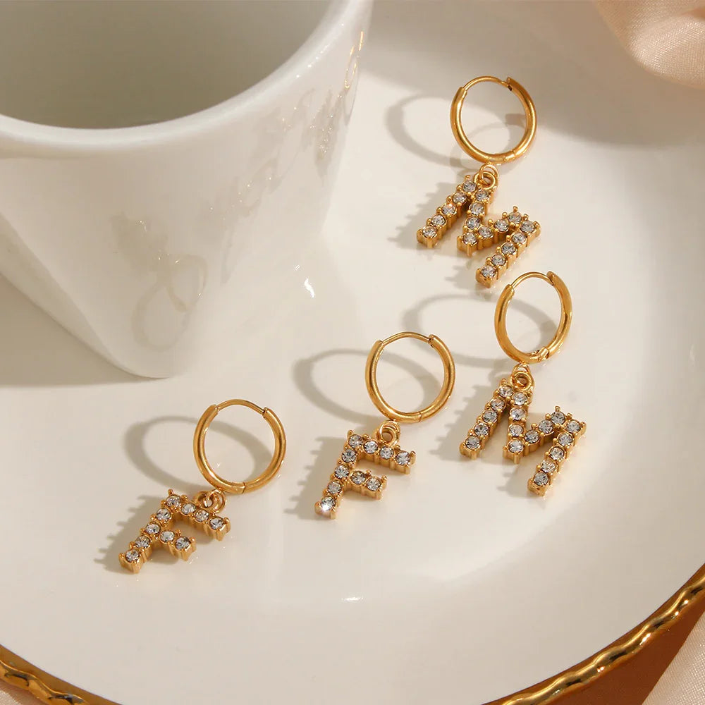 Grace Initial Letter Earrings