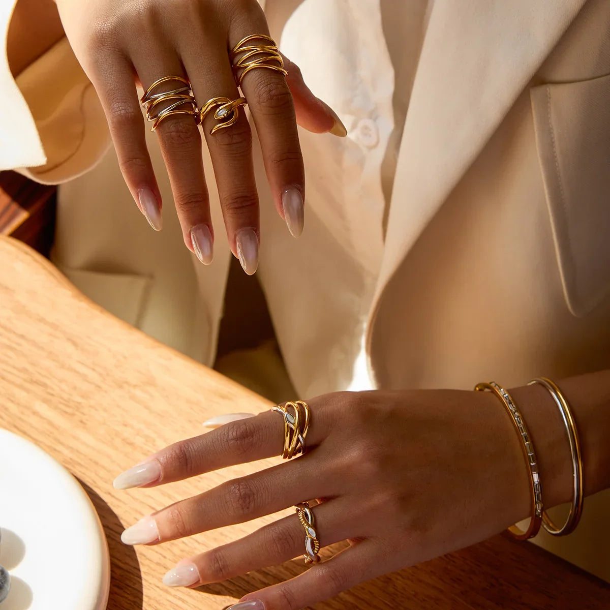 Sofia Two-Tone Twist Ring