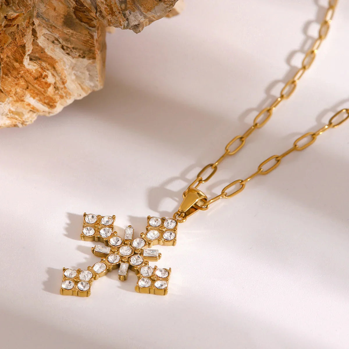 Venus Crystal Cross Necklace