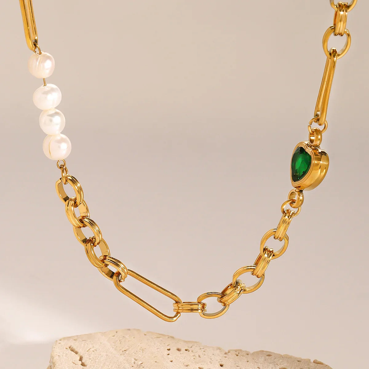 Isis Pearl Chain Gold Necklace