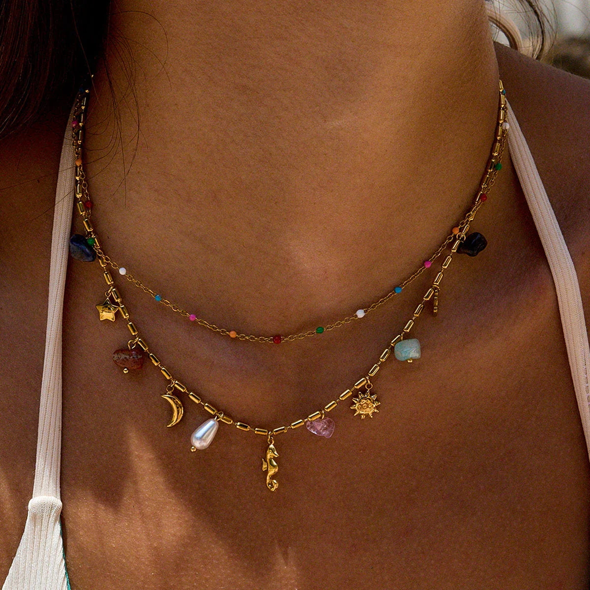Saule Coastal Charm Layered Necklace